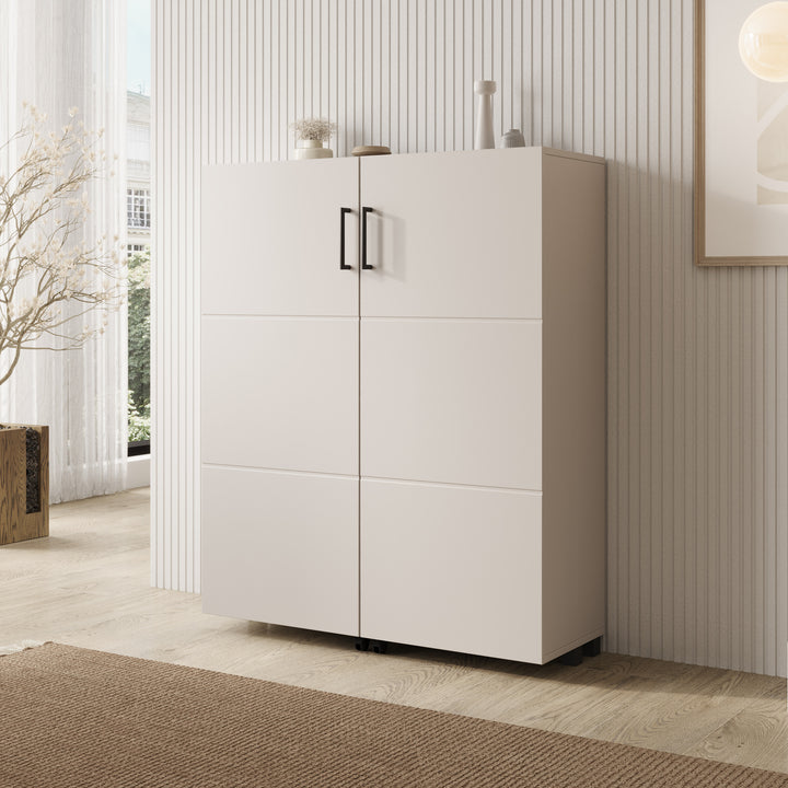 Inverly - Schoenenkast - Beige - 92x33x113 cm