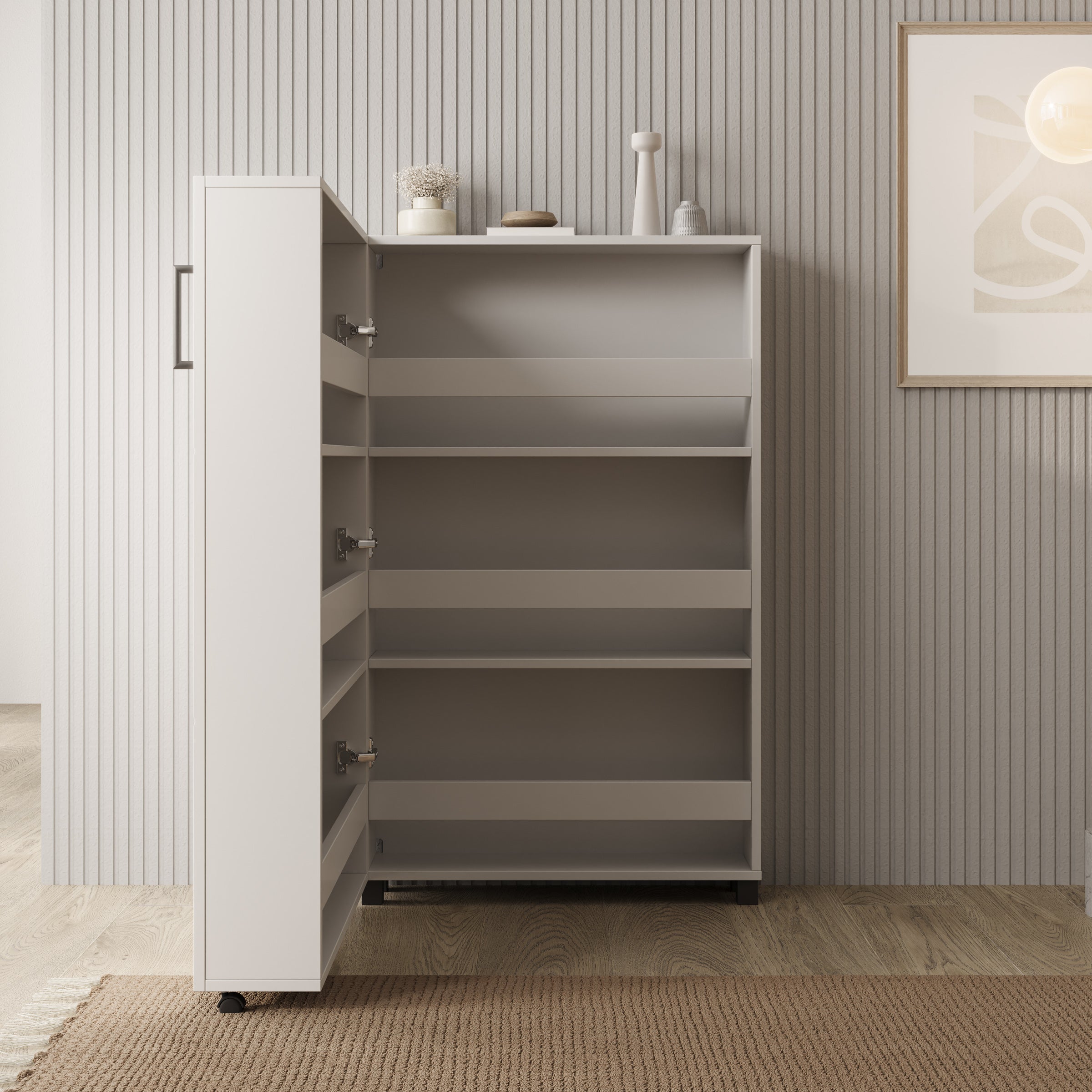 Inverly - Schoenenkast - Wit - 68x33x113 cm