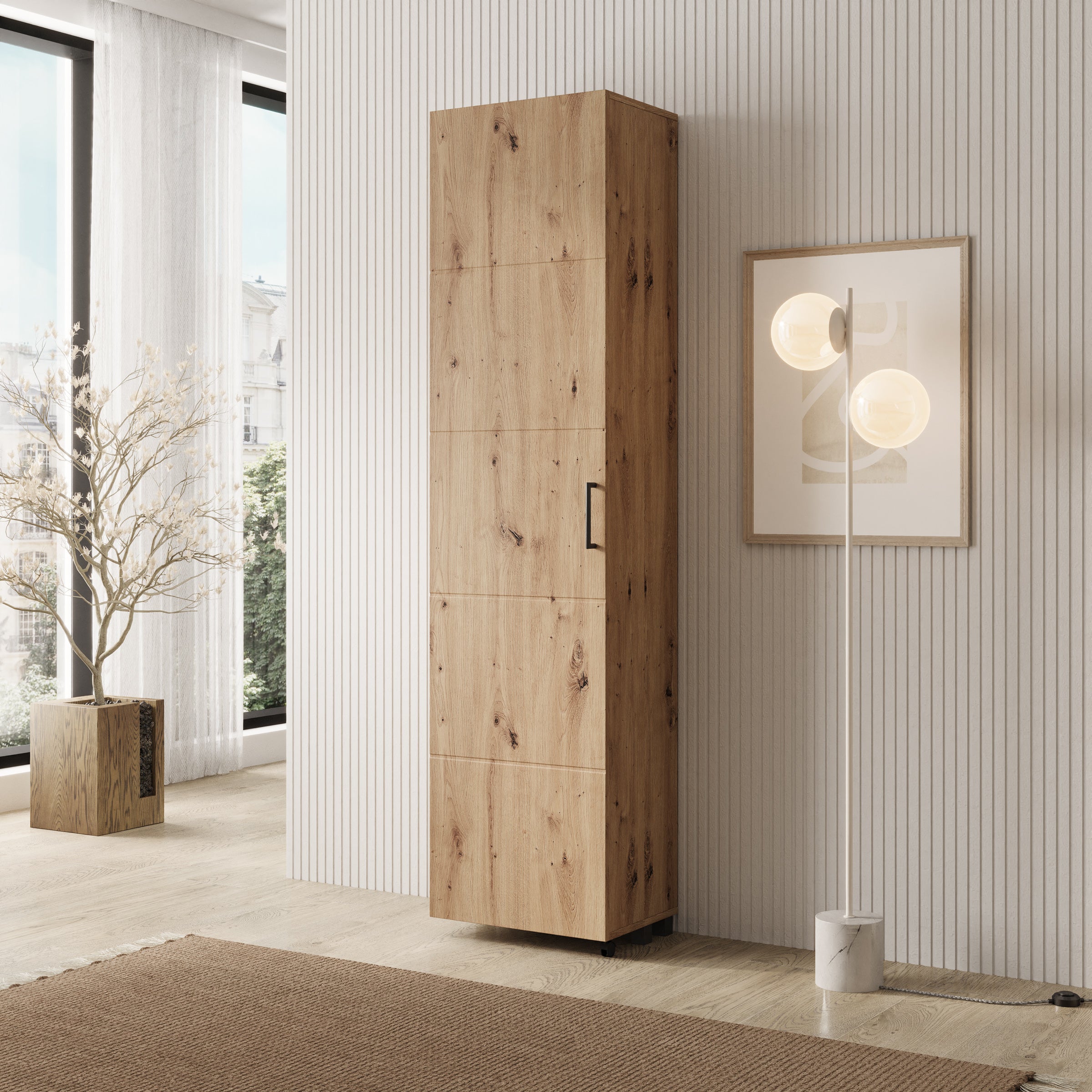 Inverly - Schoenenkast - Eikenpatroon - 46x33x185 cm