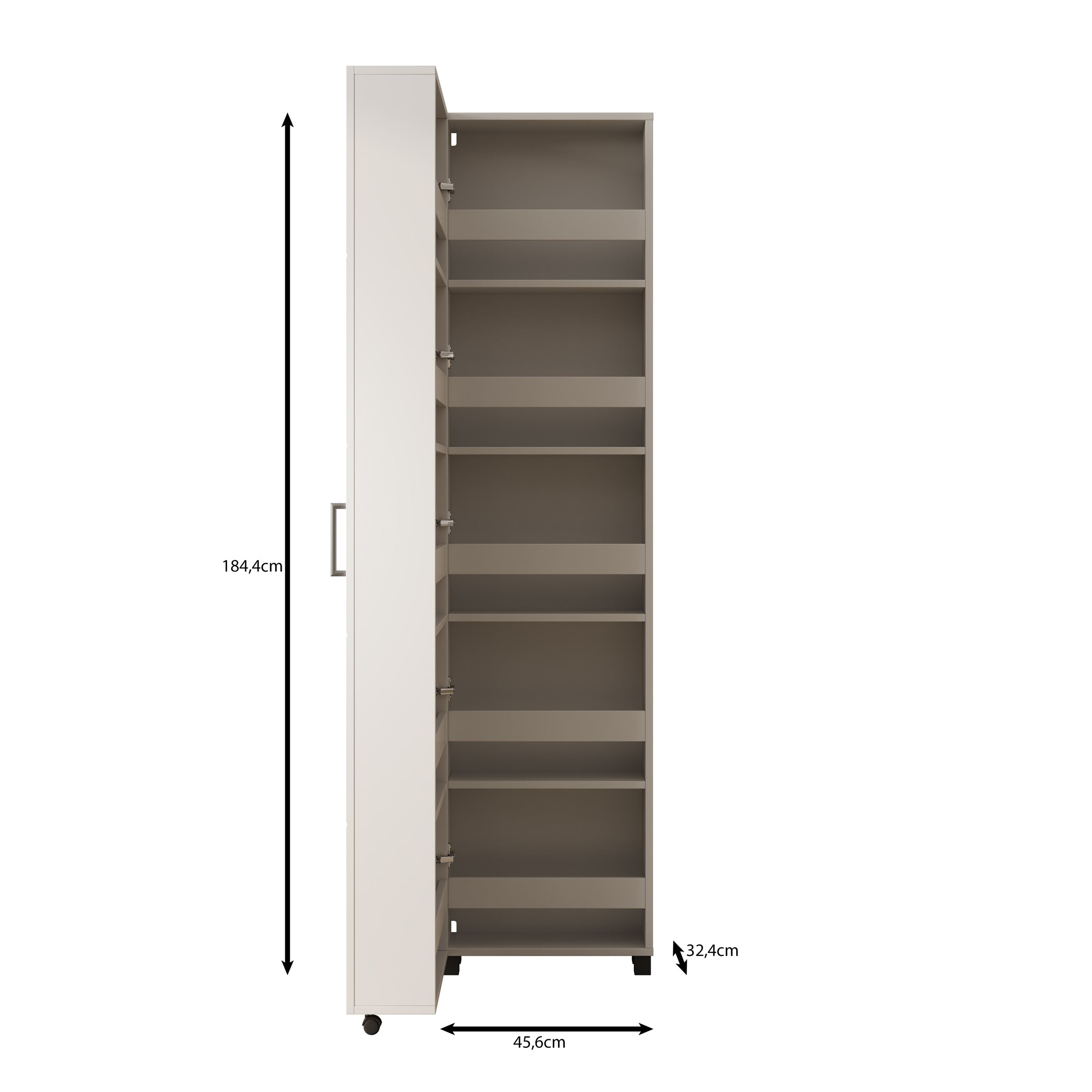 Inverly - Schoenenkast - Eikenpatroon - 46x33x185 cm