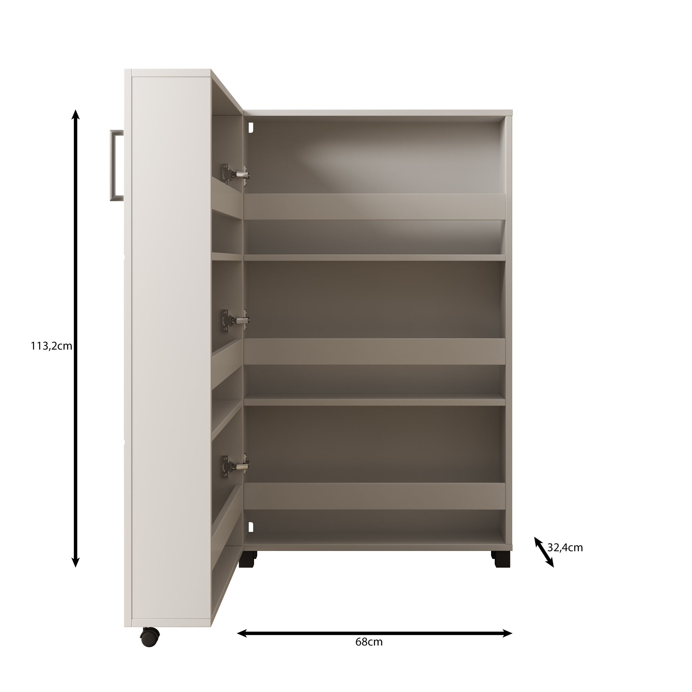Inverly - Schoenenkast - Eikenpatroon - 68x33x113 cm