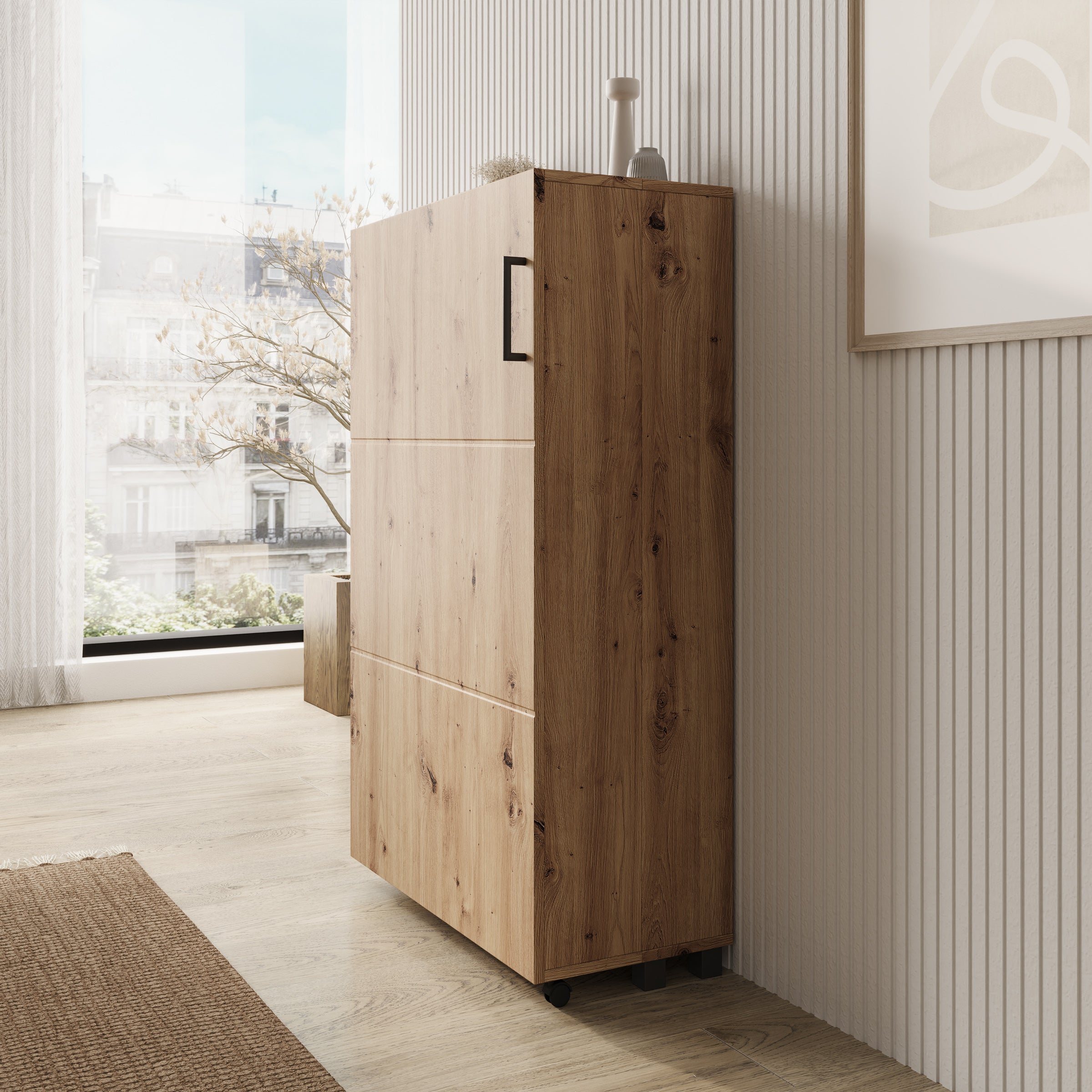 Inverly - Schoenenkast - Eikenpatroon - 68x33x113 cm