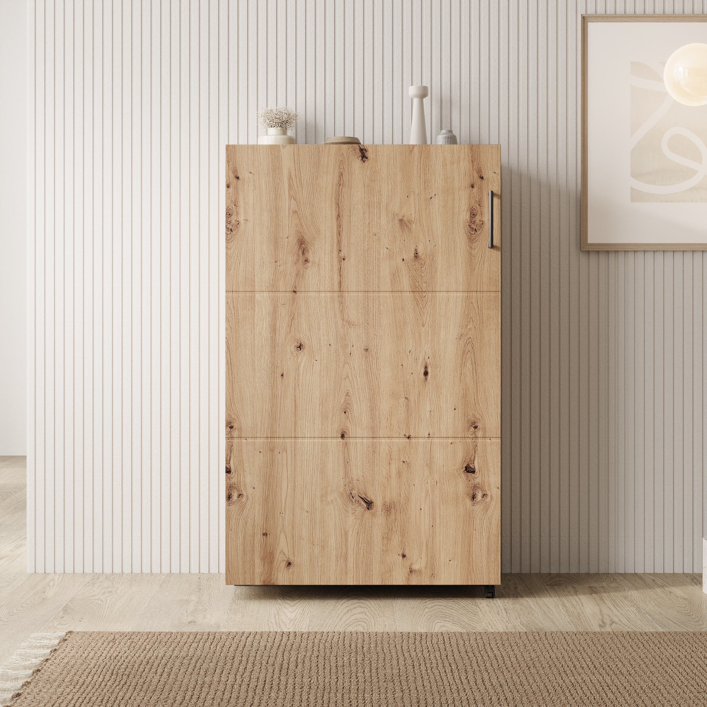 Inverly - Schoenenkast - Eikenpatroon - 68x33x113 cm