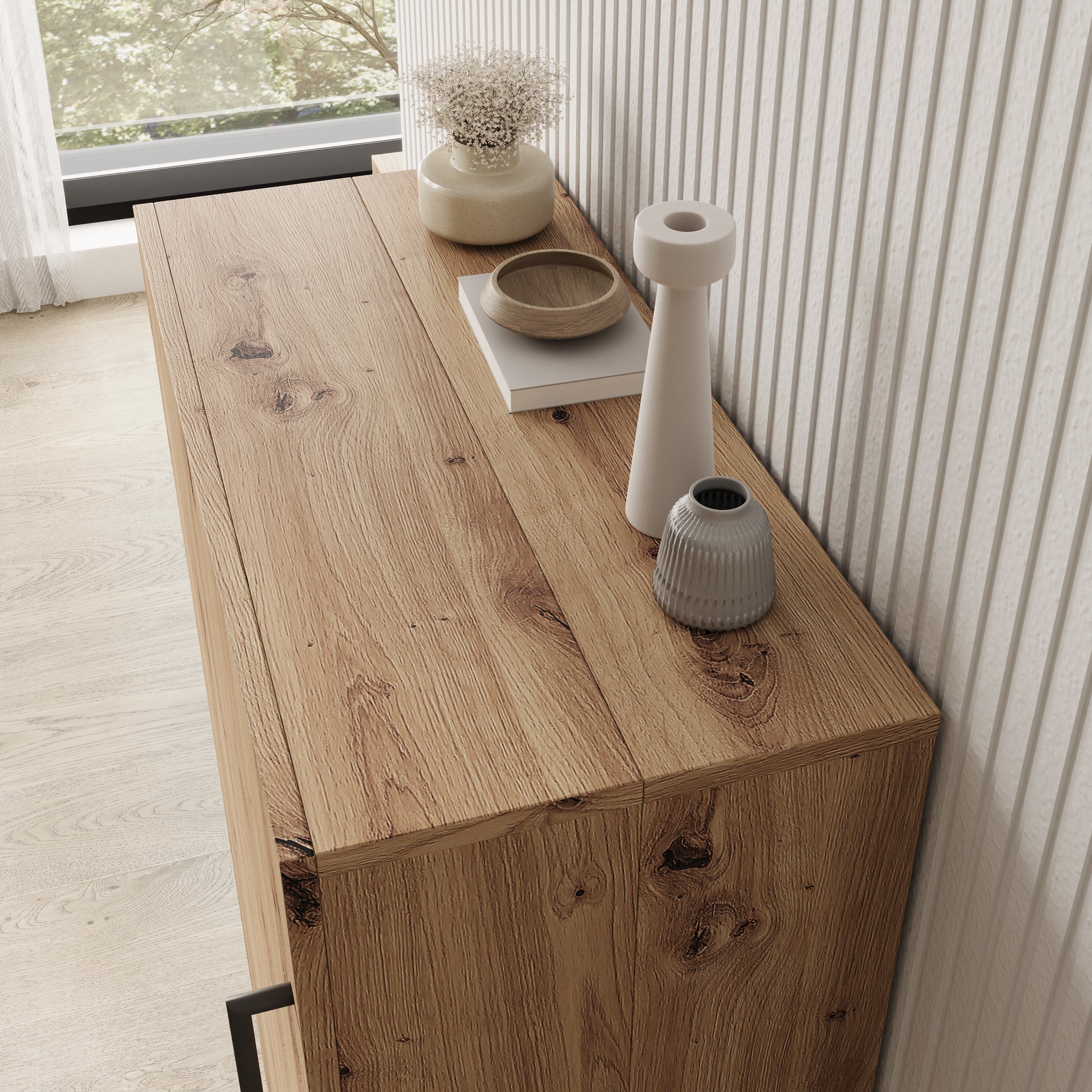 Inverly - Schoenenkast - Eikenpatroon - 68x33x113 cm