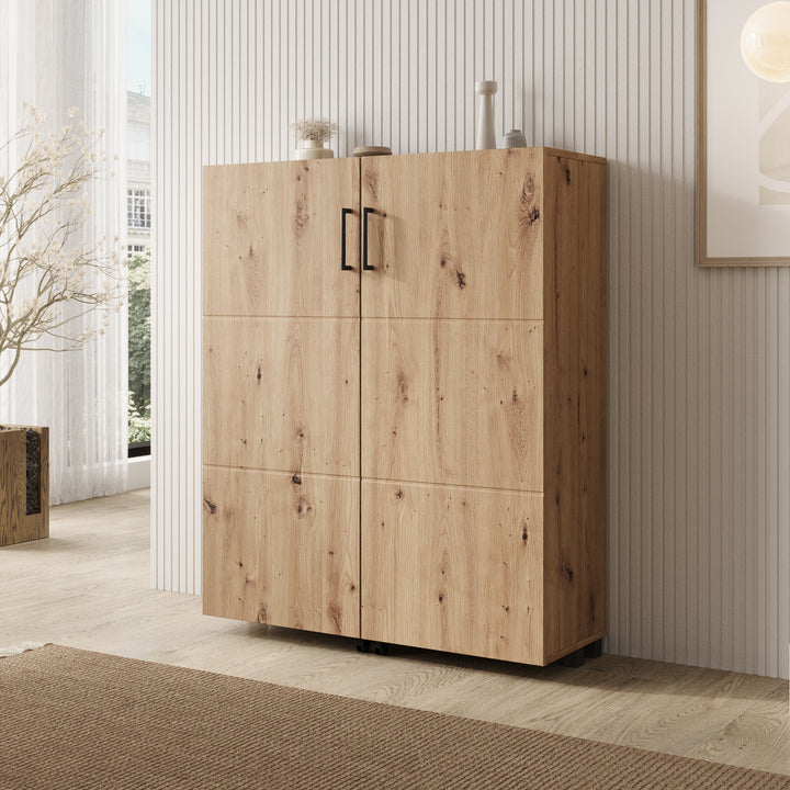 Inverly - Schoenenkast - Eikenpatroon - 92x33x113 cm