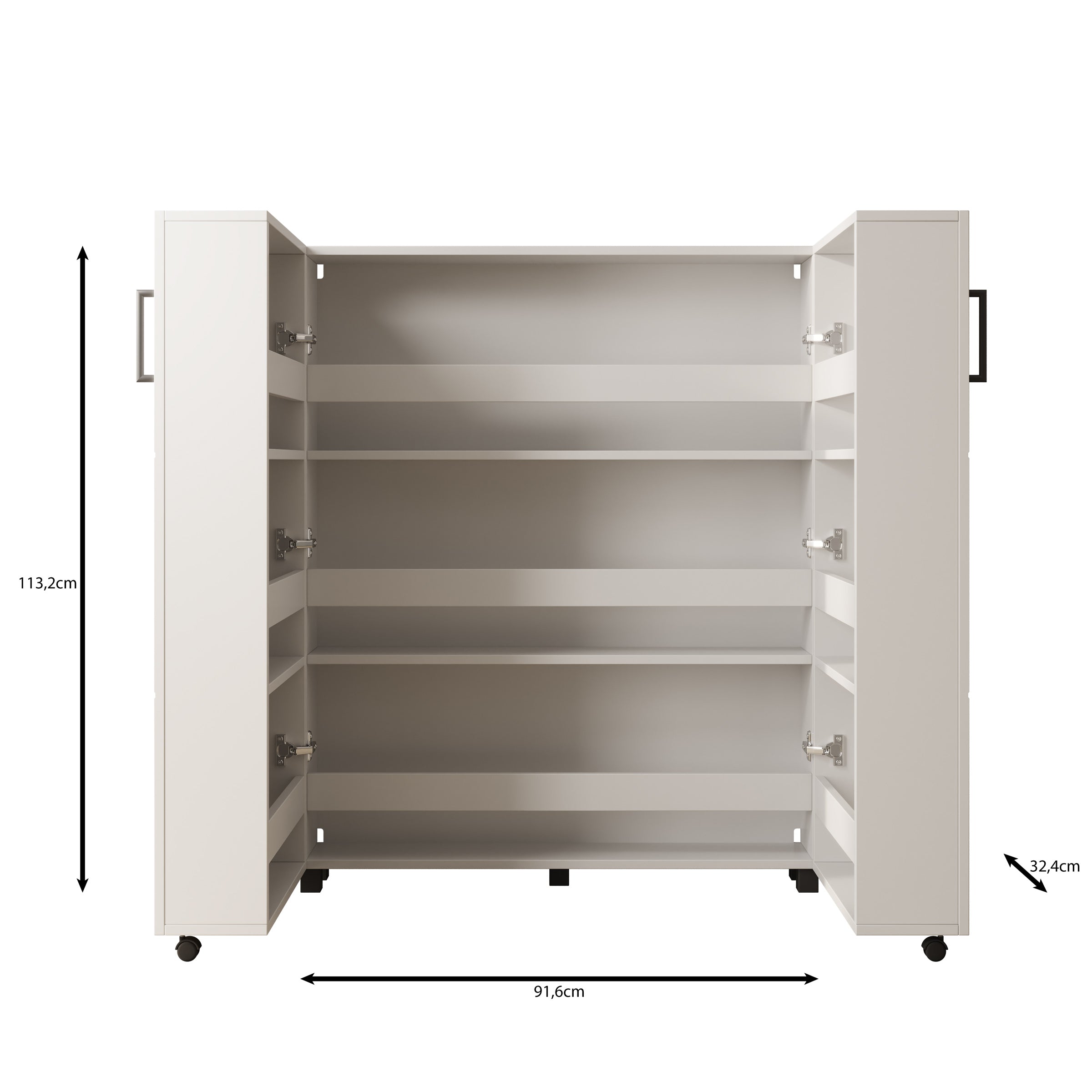 Inverly - Schoenenkast - Eikenpatroon - 92x33x113 cm