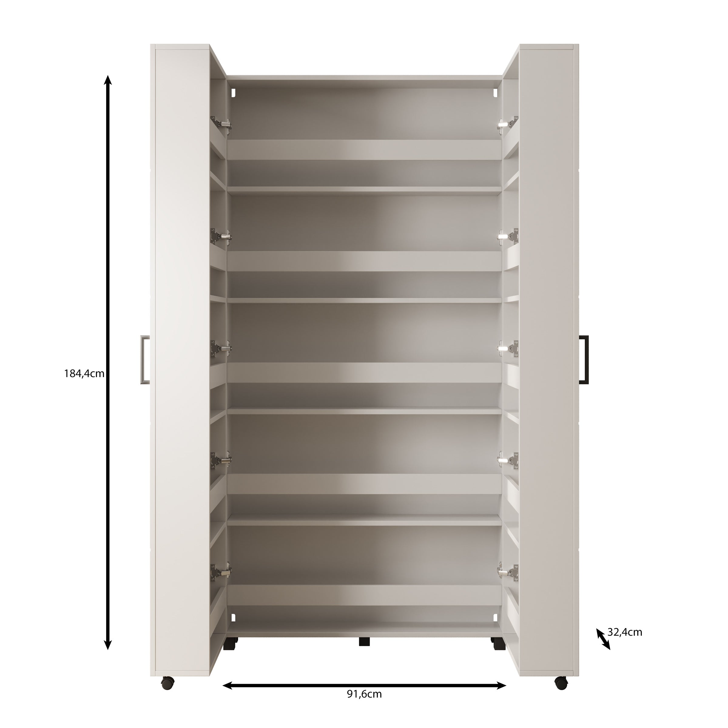 Inverly - Schoenenkast - Eikenpatroon - 92x33x185 cm