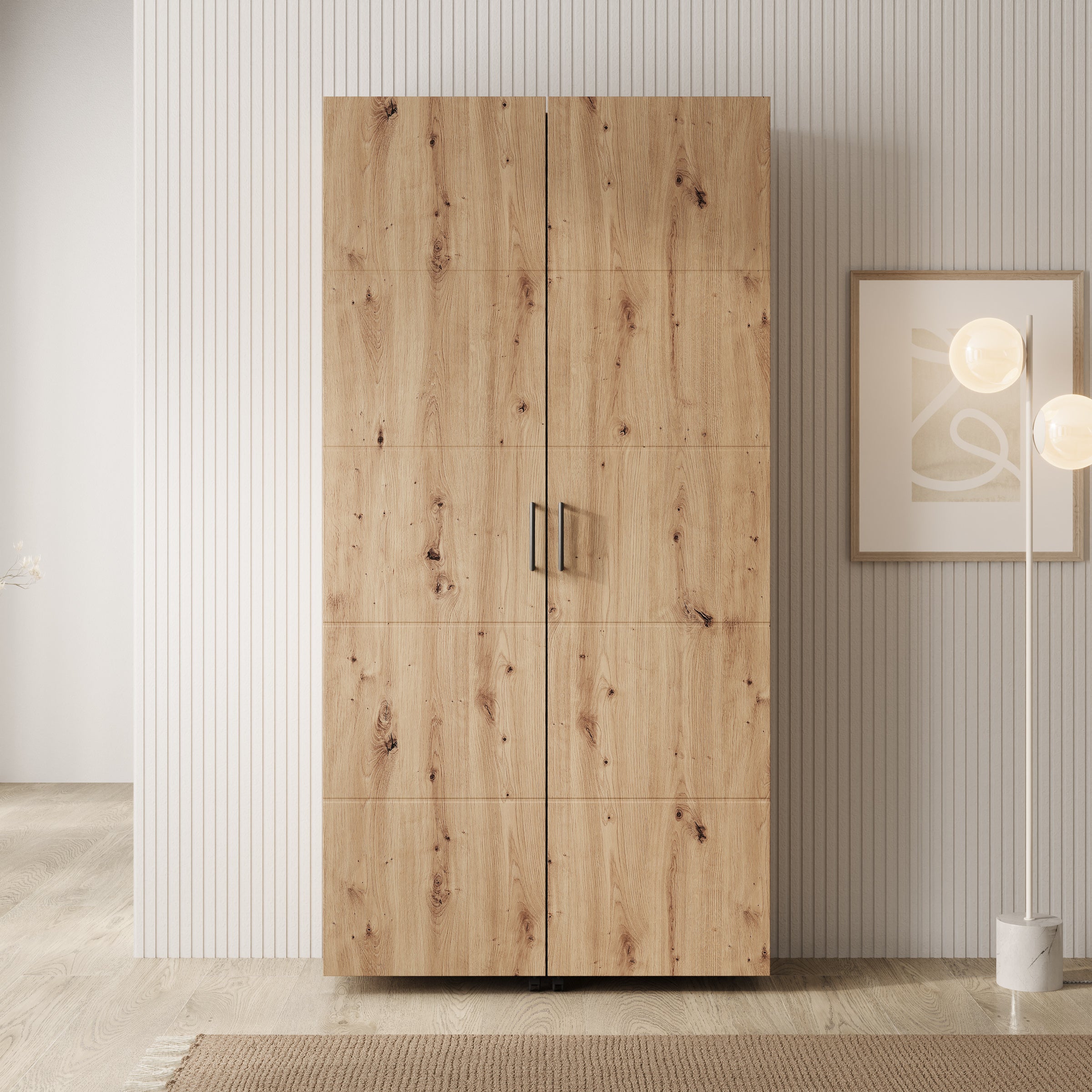 Inverly - Schoenenkast - Eikenpatroon - 92x33x185 cm