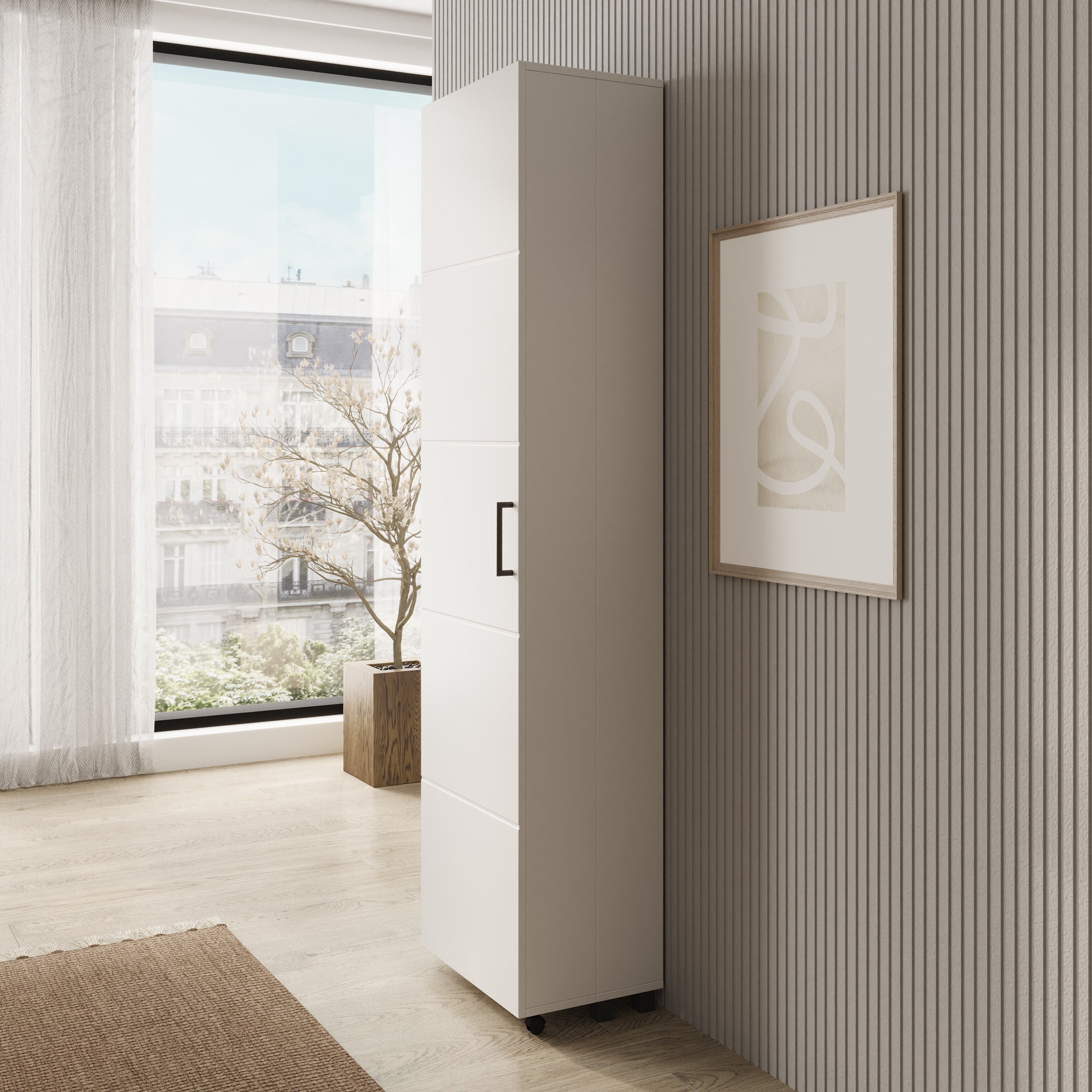 Inverly - Schoenenkast - Wit - 46x33x185 cm