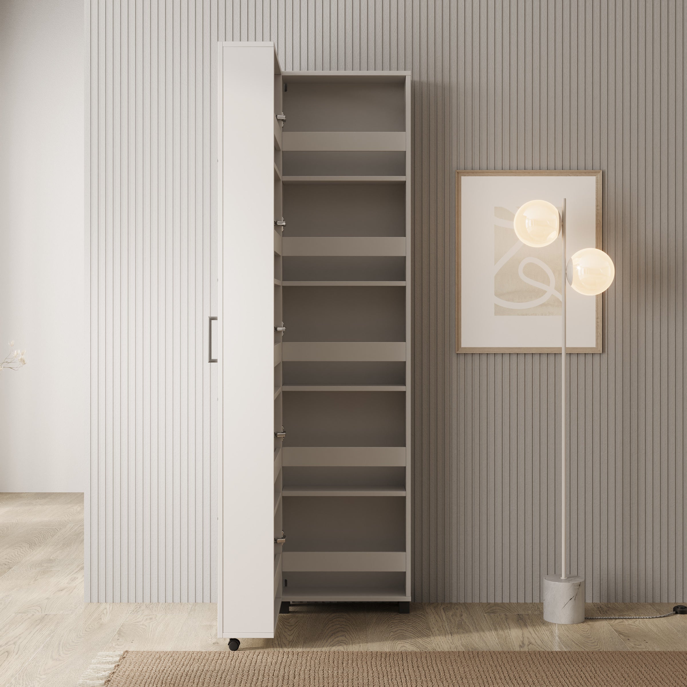 Inverly - Schoenenkast - Wit - 46x33x185 cm