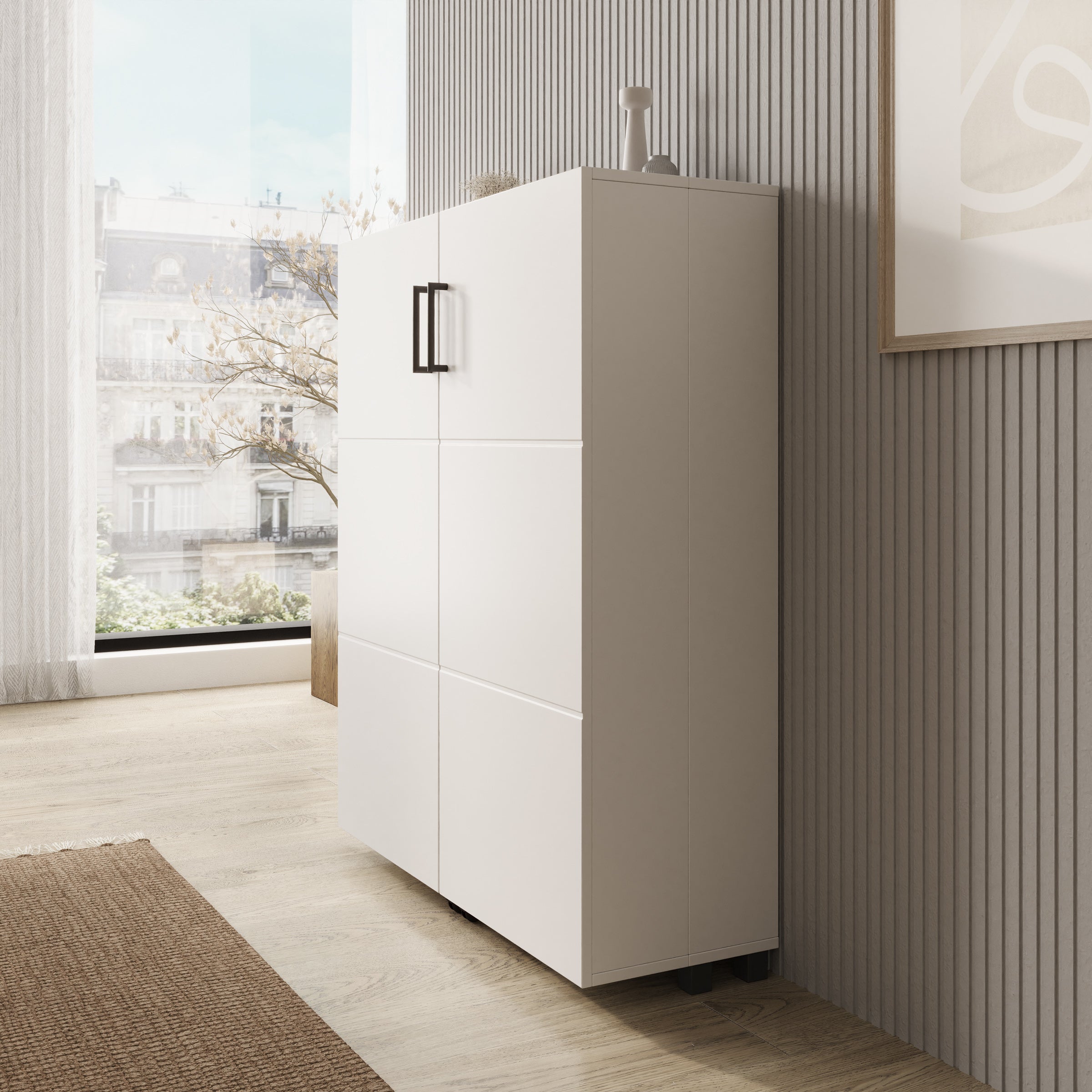 Inverly - Schoenenkast - Wit - 92x33x113 cm