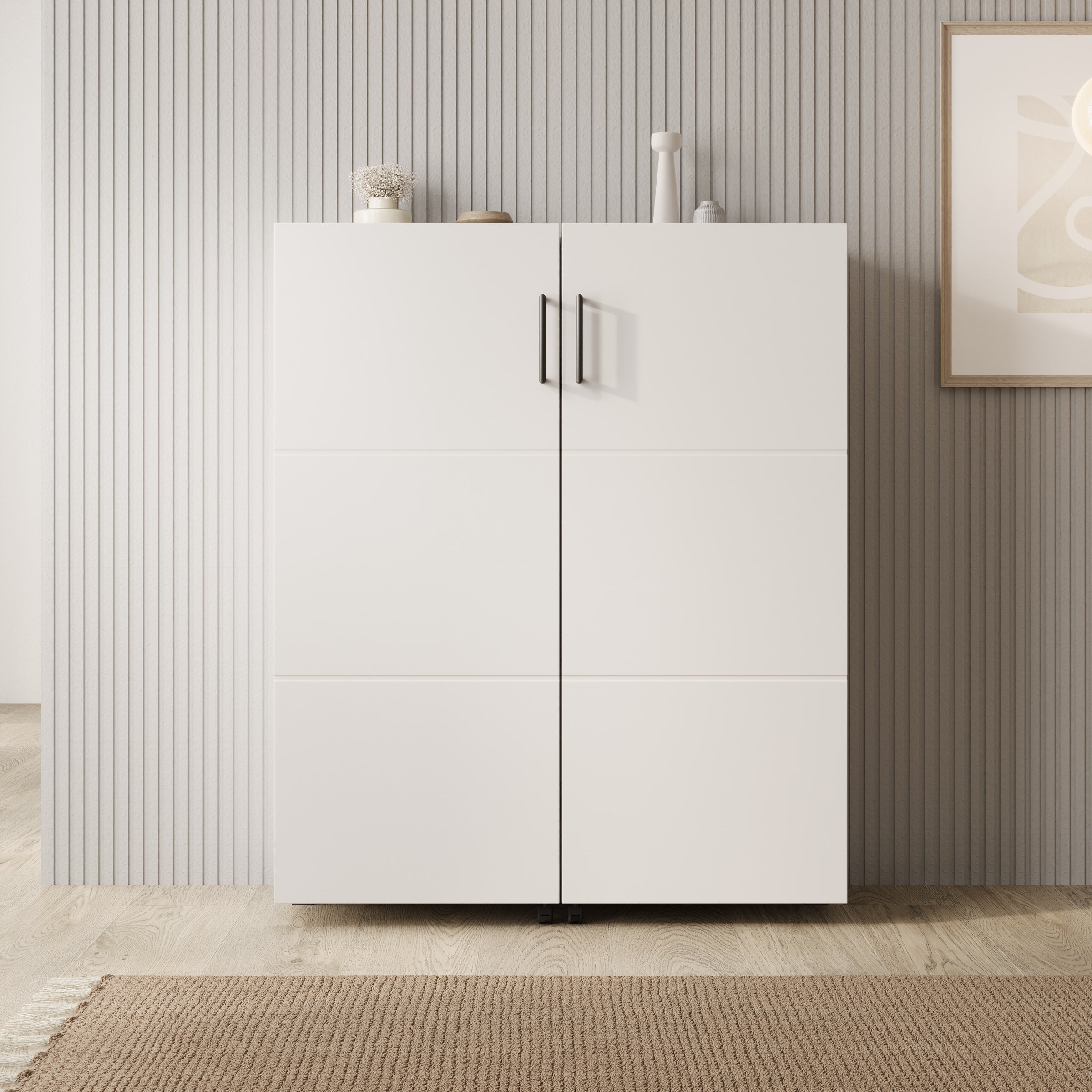 Inverly - Schoenenkast - Wit - 92x33x113 cm