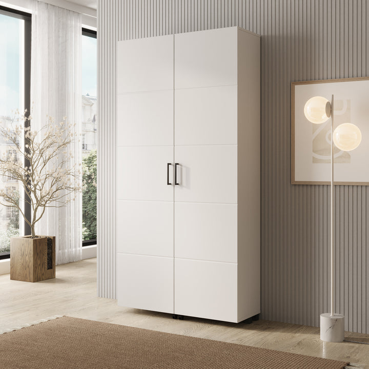 Inverly - Schoenenkast - Wit - 92x33x185 cm