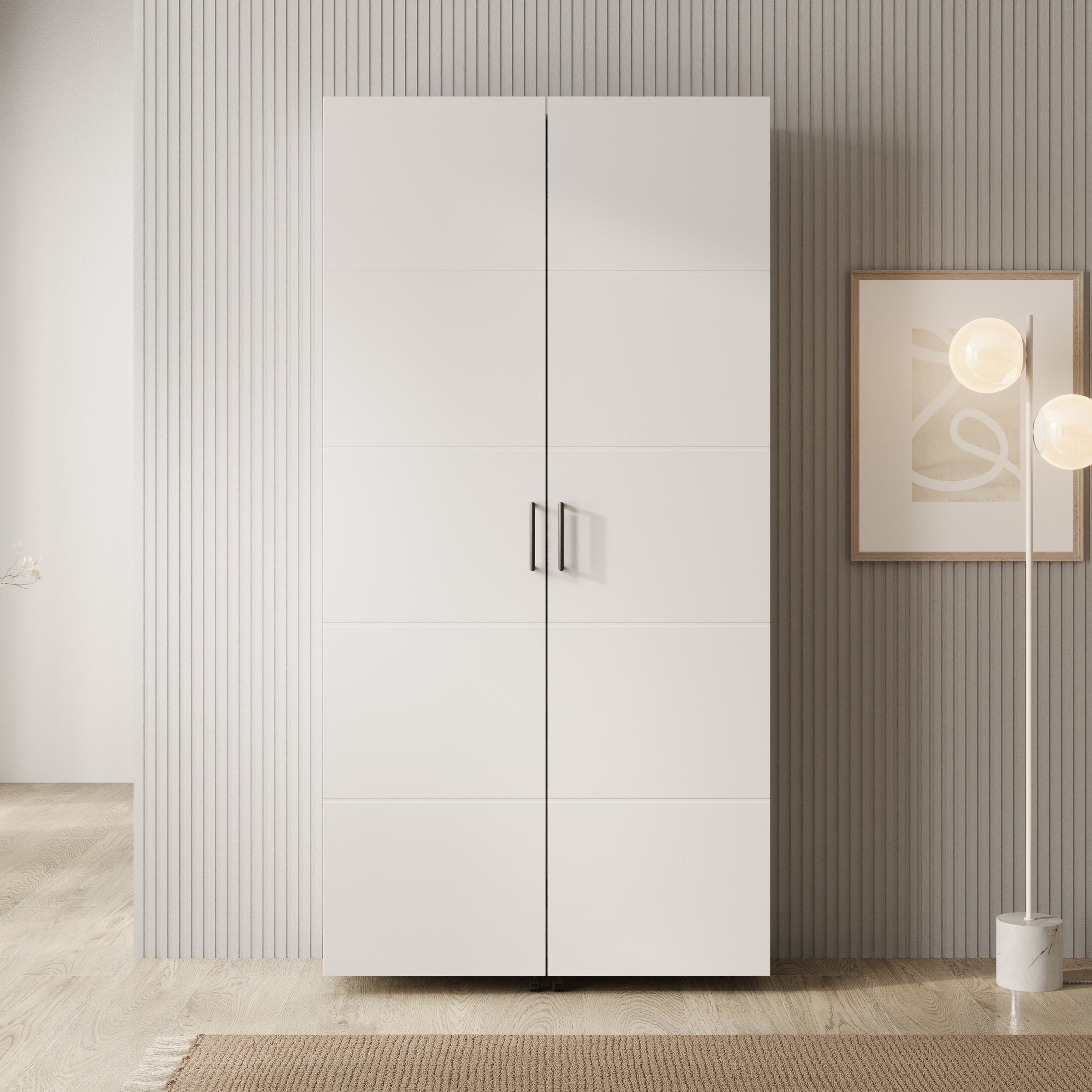 Inverly - Schoenenkast - Wit - 92x33x185 cm