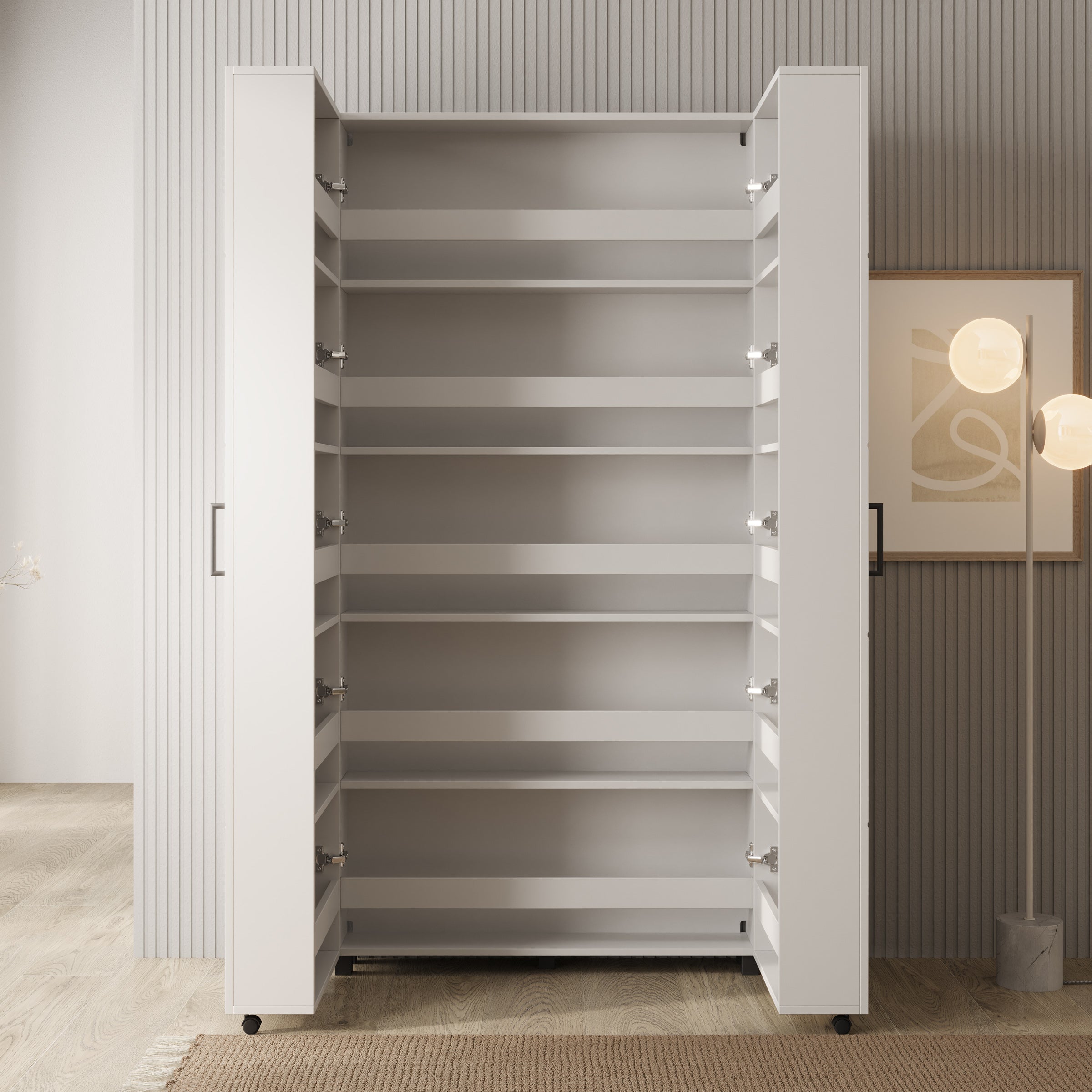 Inverly - Schoenenkast - Wit - 92x33x185 cm