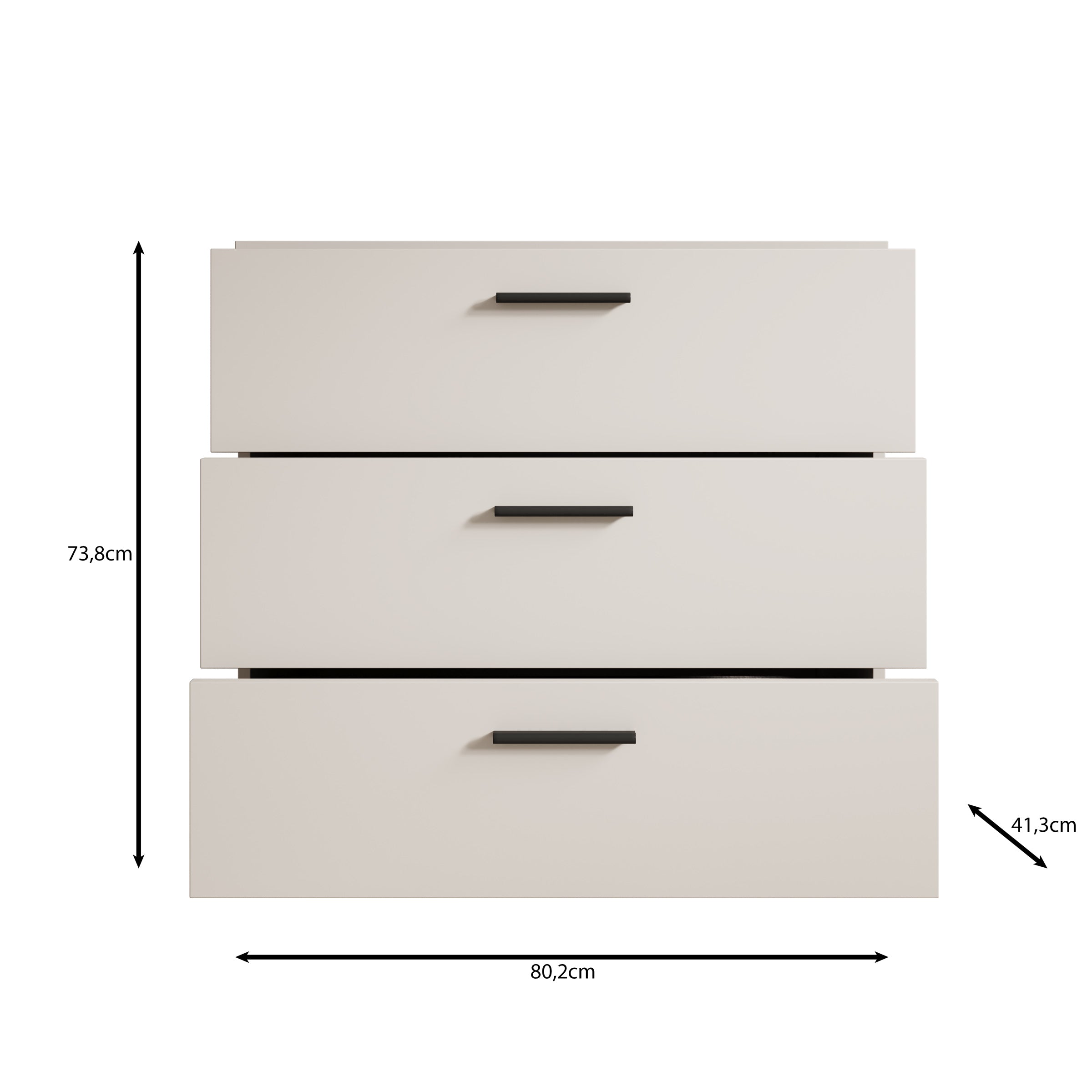 Isandro - Ladekast - Beige - 80x41x84 cm