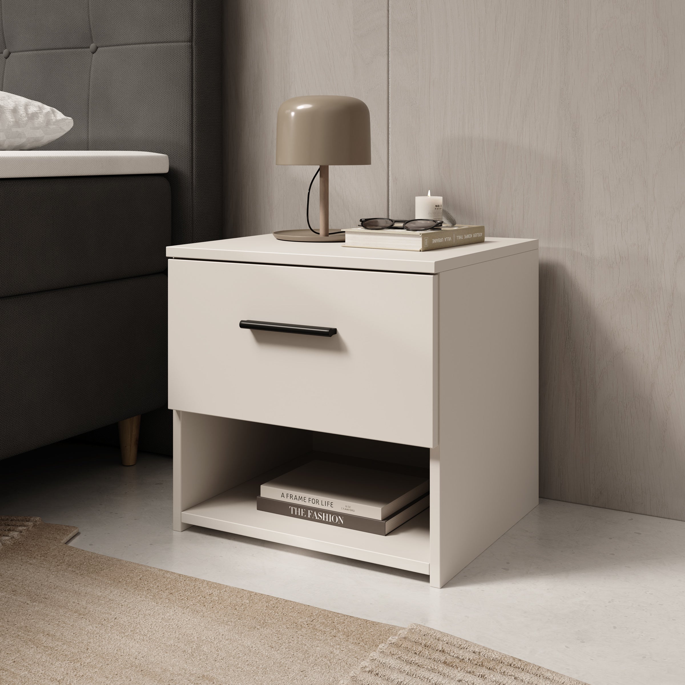 Isandro - Nachtkastje - Beige - 45x41x44 cm