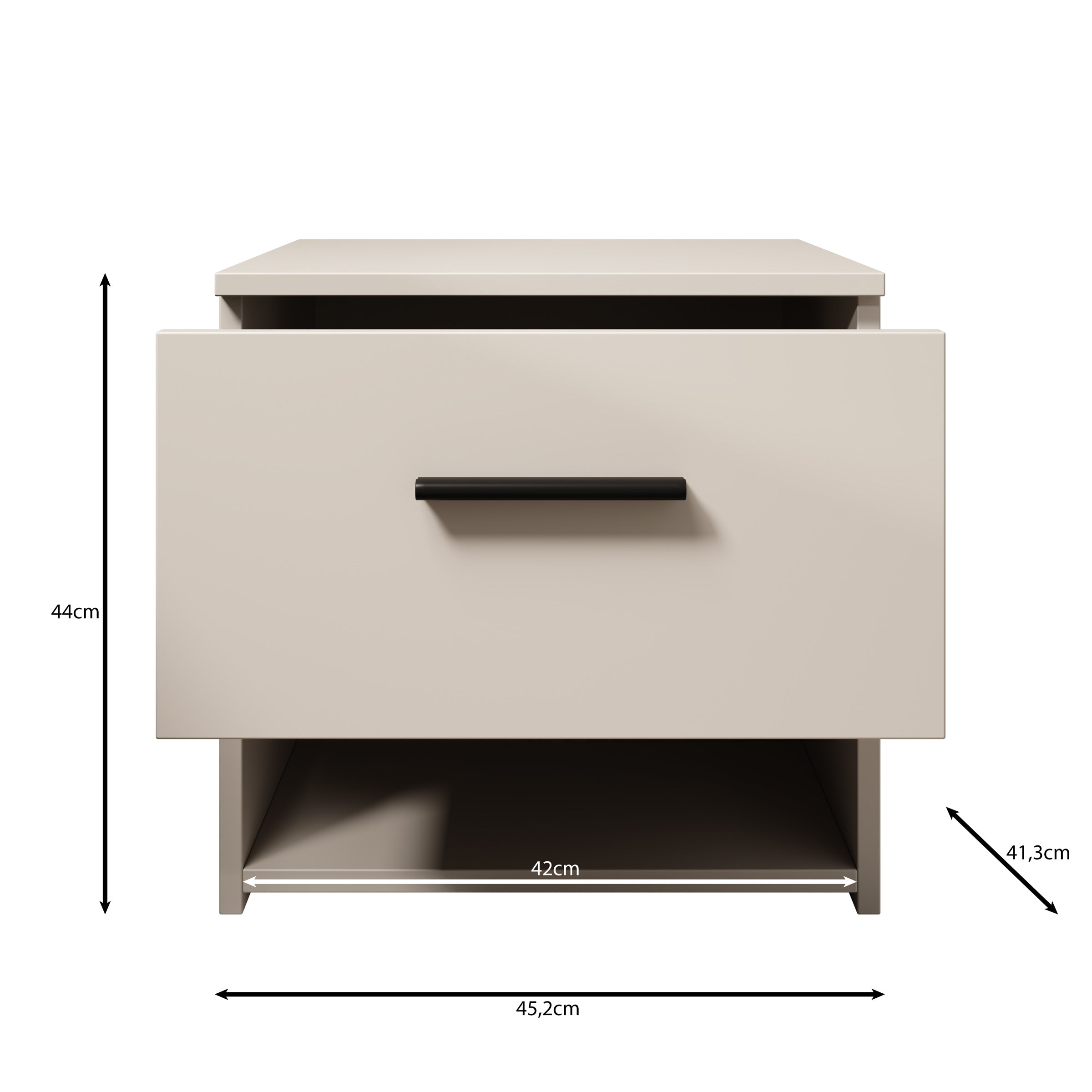 Isandro - Nachtkastje - Beige - 45x41x44 cm