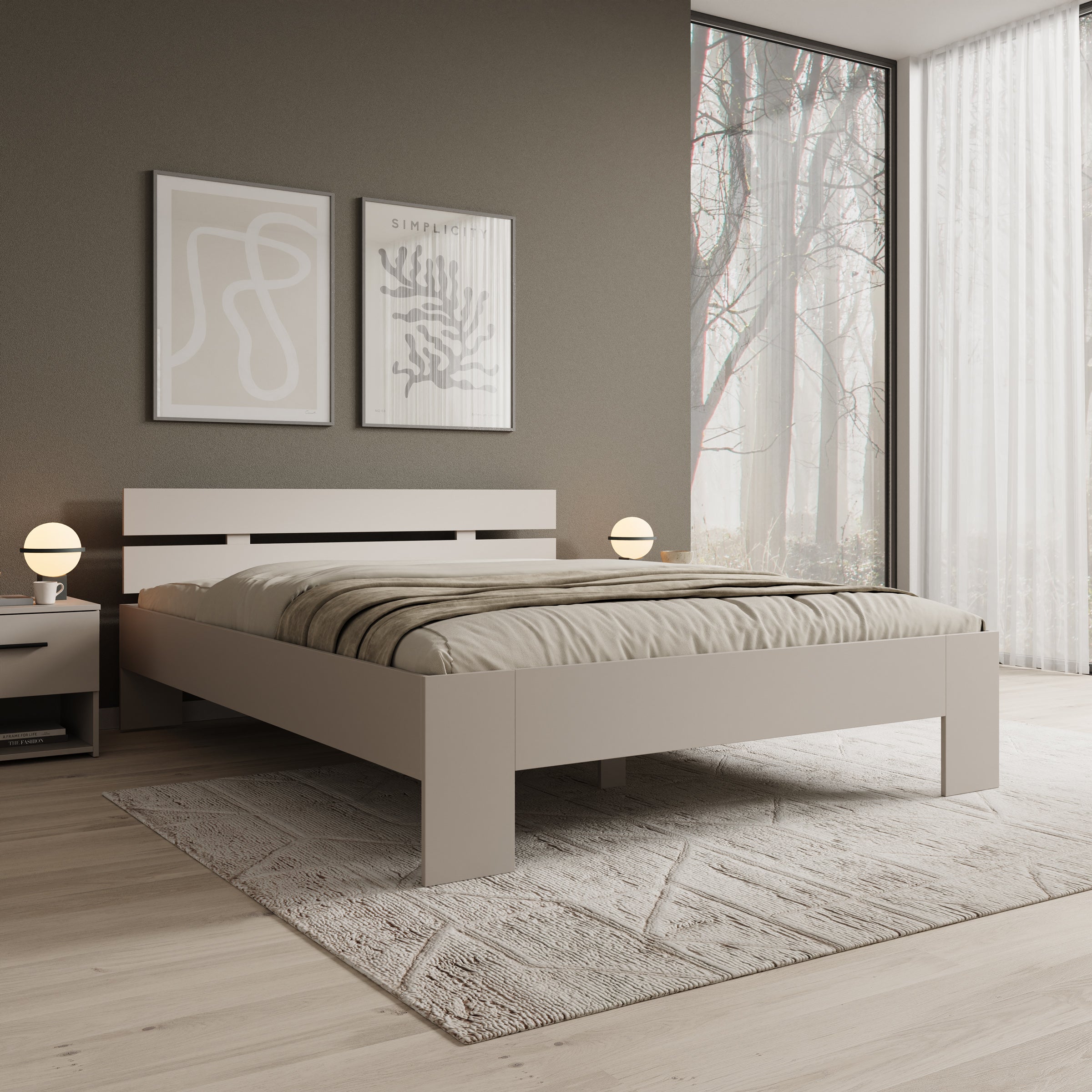 Isandro - Tweepersoonsbed - Beige - 160x200 cm
