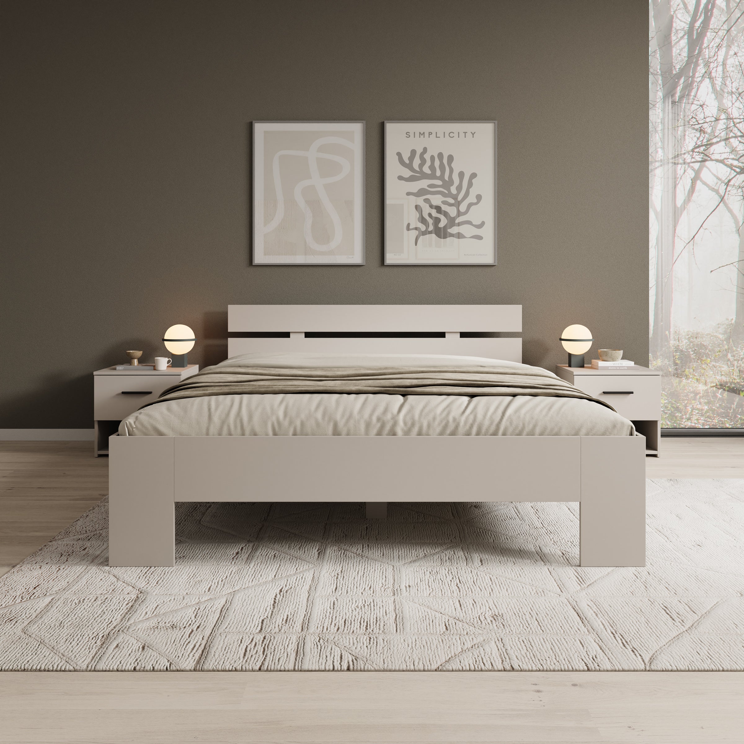 Isandro - Tweepersoonsbed - Beige - 160x200 cm