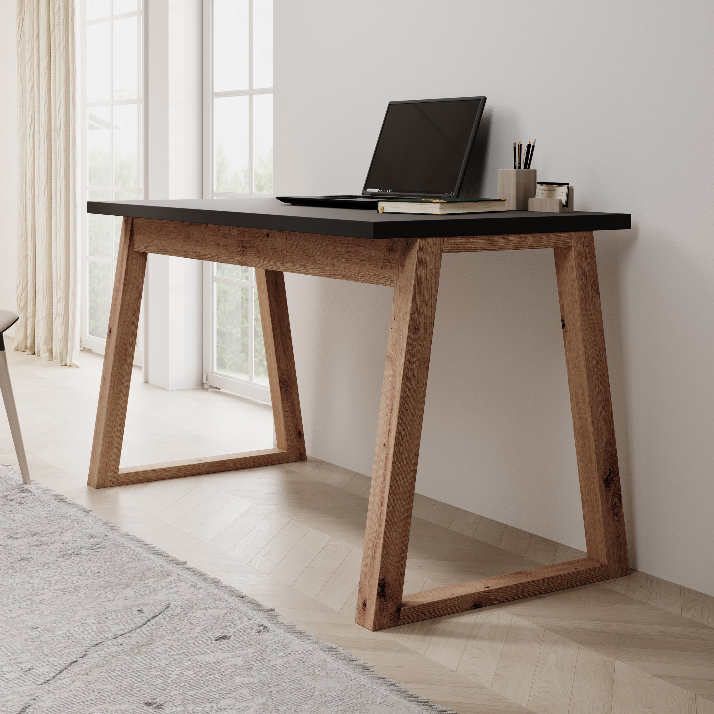 Ithaca - Bureau - Zwart - 135x65 cm