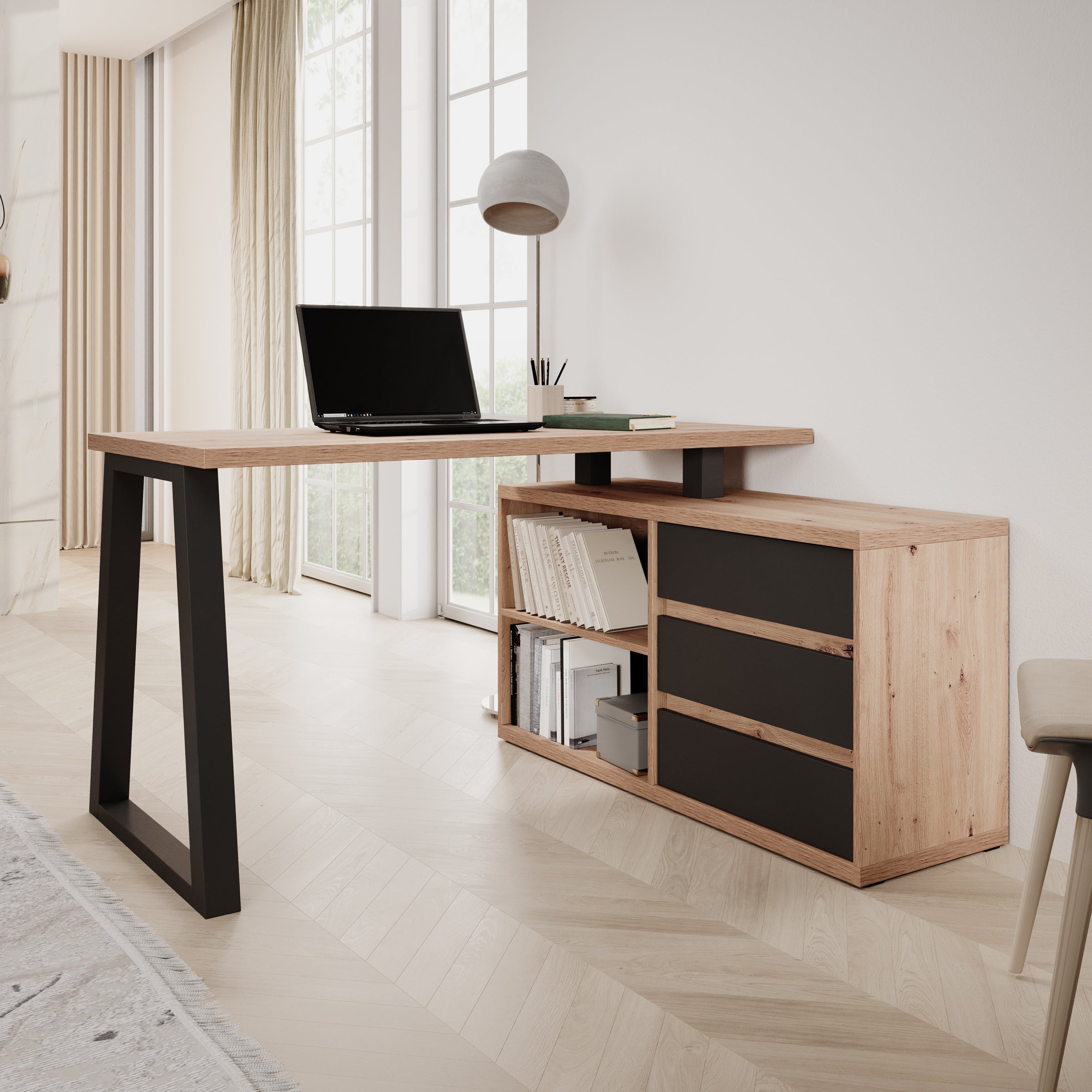 Ithaca 2 - Bureau - Eiken - 135x65x75 cm