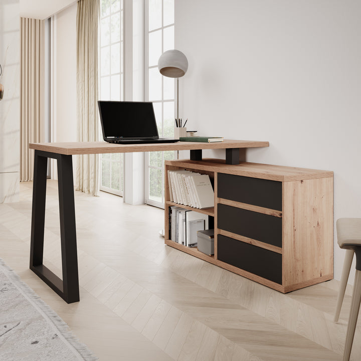 Ithaca 2 - Bureau - Eiken - 135x65x75 cm