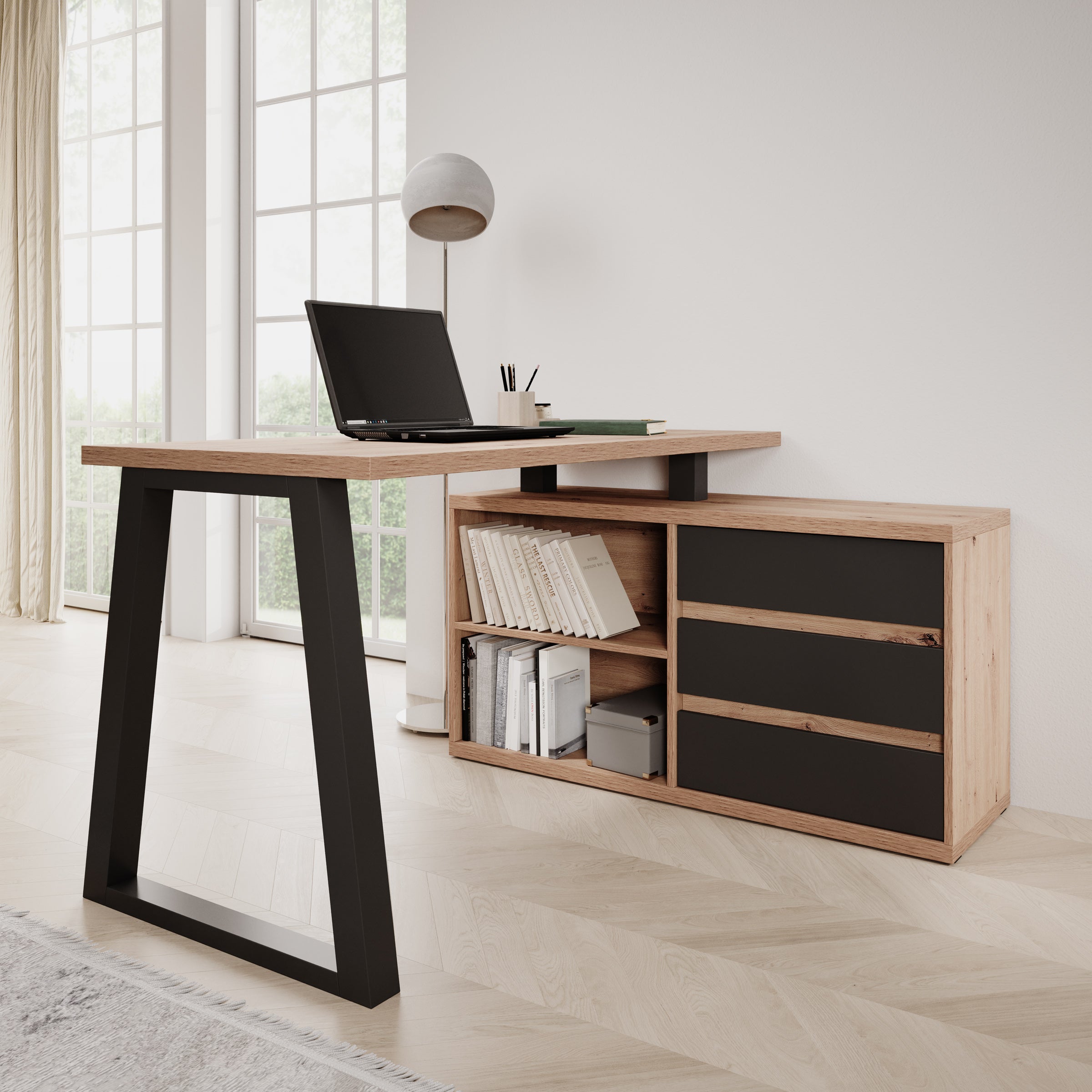 Ithaca 2 - Bureau - Eiken - 135x65x75 cm