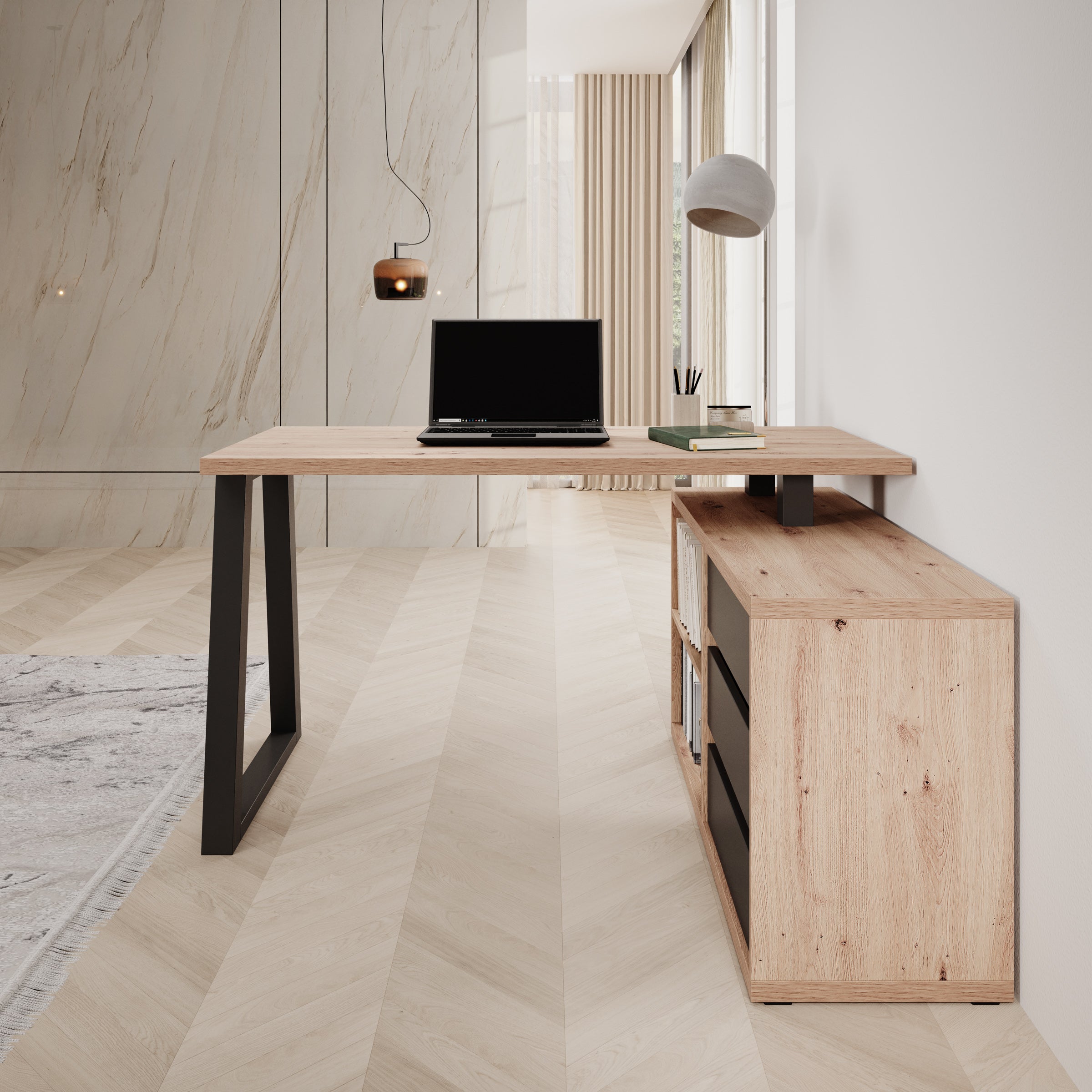 Ithaca 2 - Bureau - Eiken - 135x65x75 cm