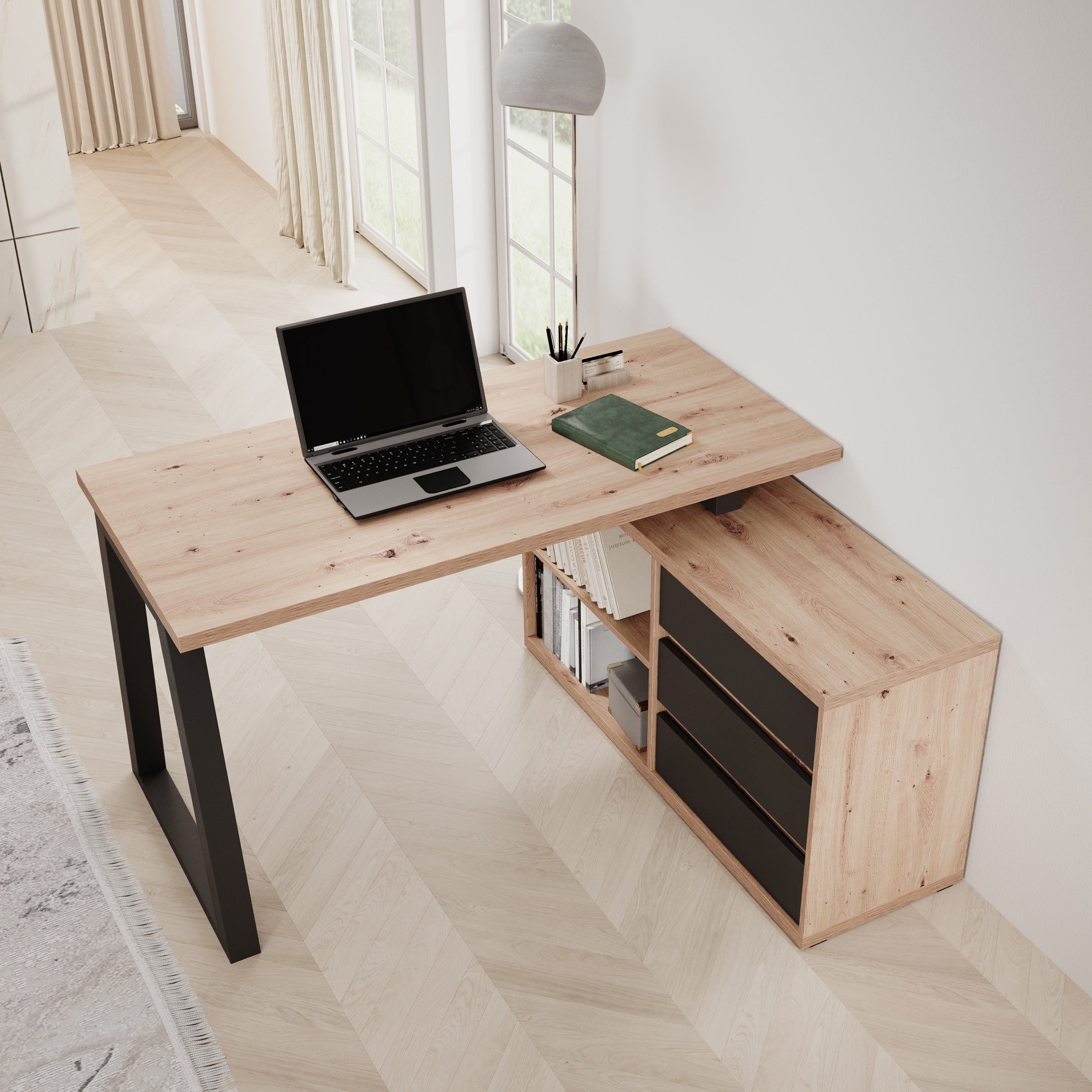 Ithaca 2 - Bureau - Eiken - 135x65x75 cm
