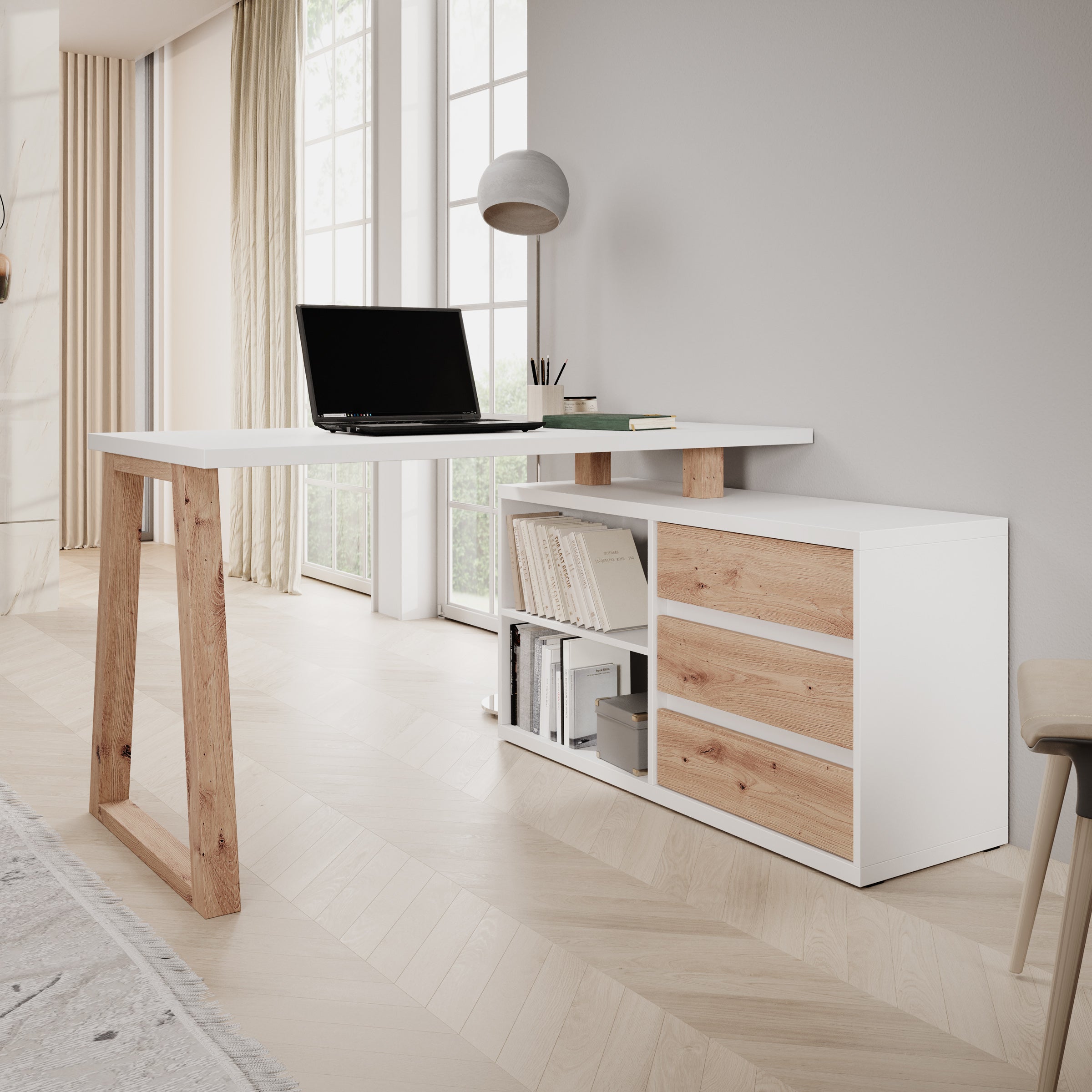 Ithaca 2 - Bureau - Wit - 135x65x75 cm