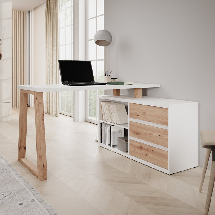 Ithaca 2 - Bureau - Wit - 135x65x75 cm