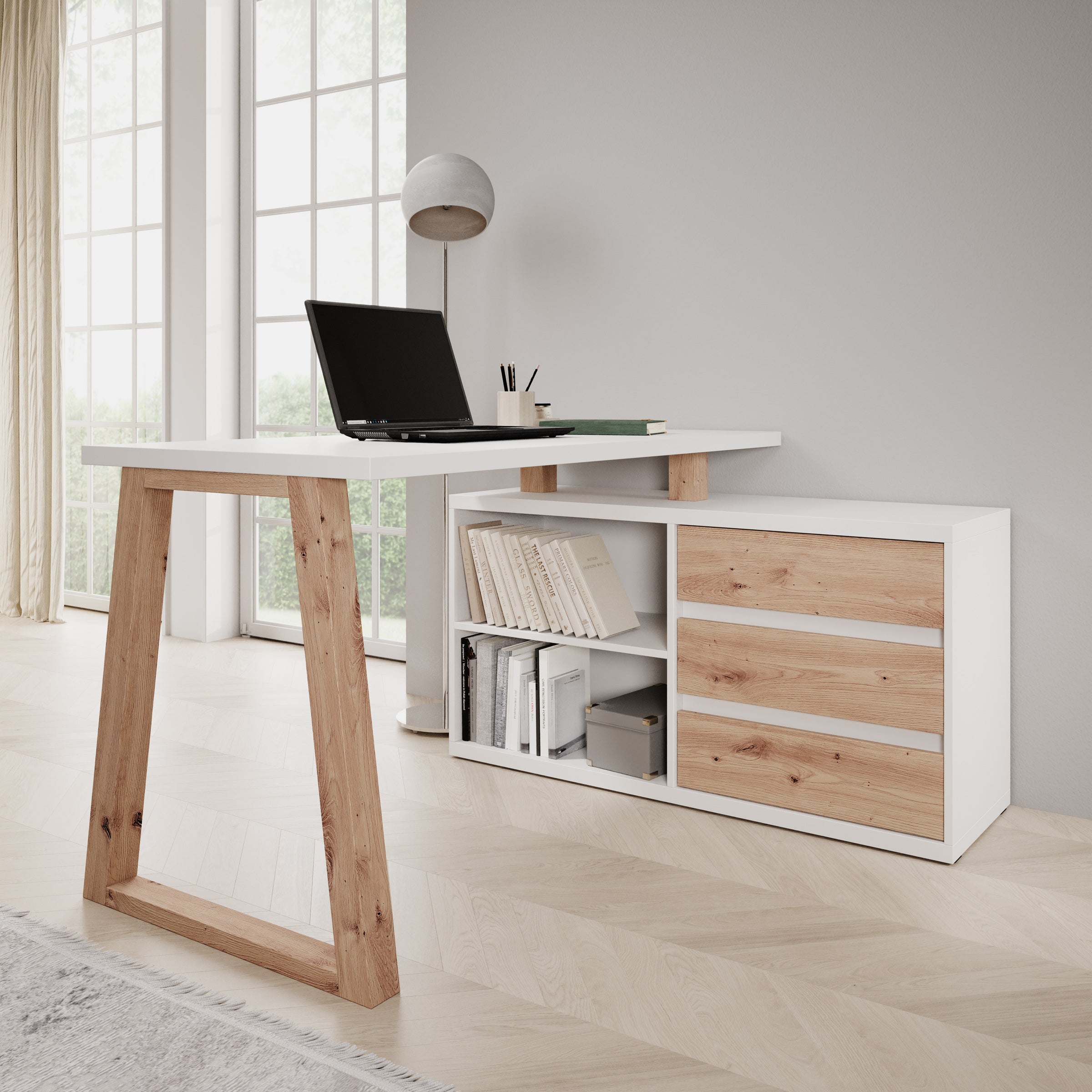 Ithaca 2 - Bureau - Wit - 135x65x75 cm