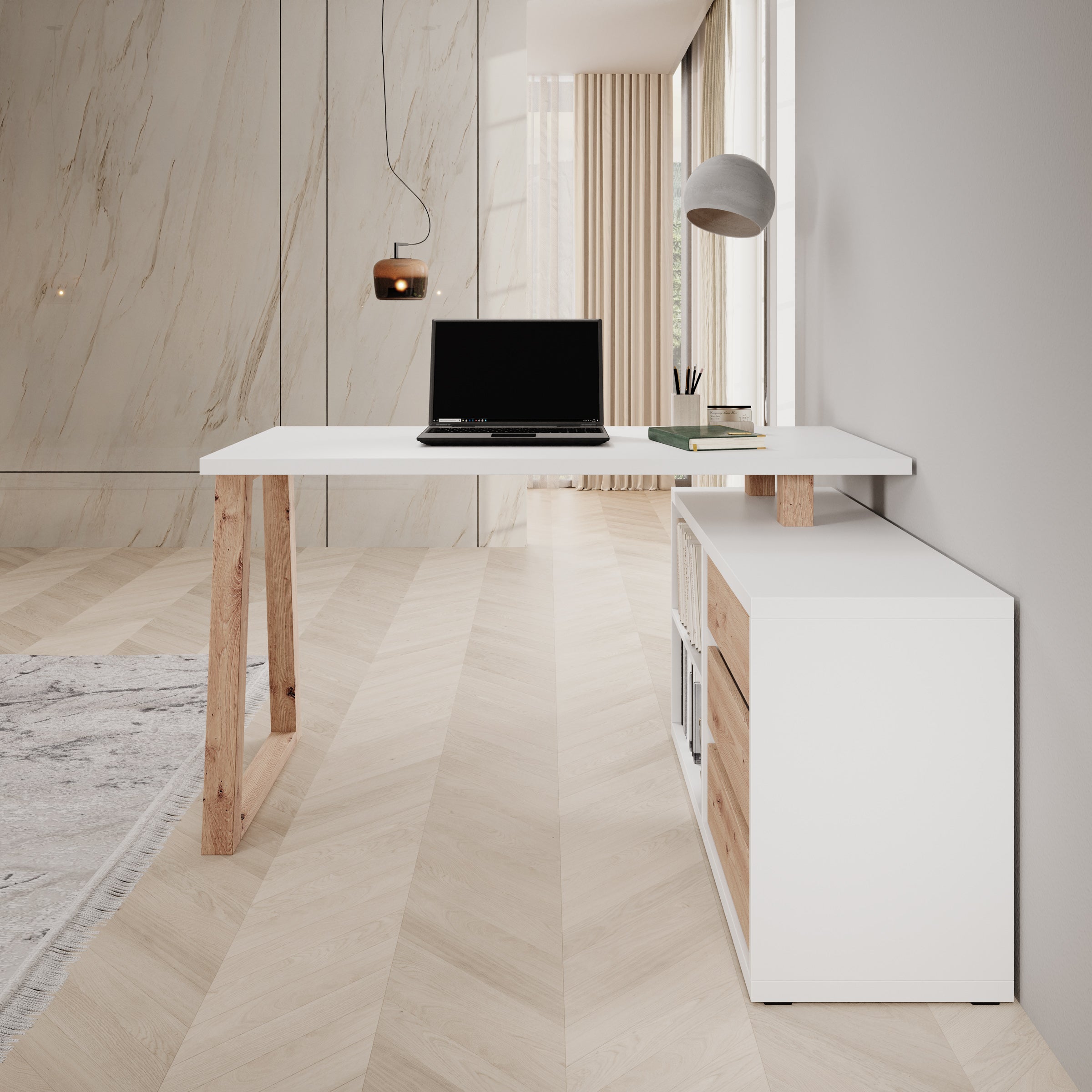 Ithaca 2 - Bureau - Wit - 135x65x75 cm