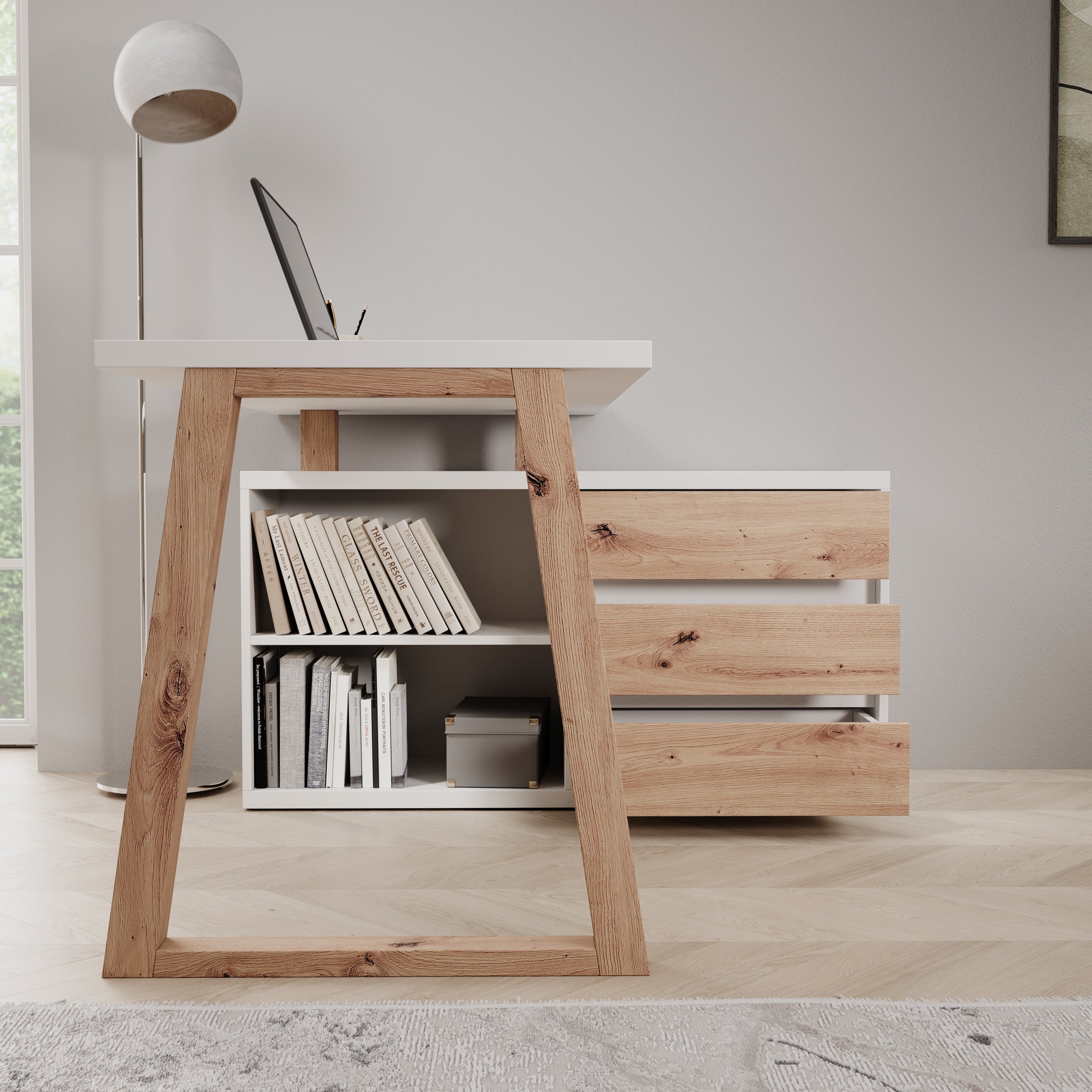 Ithaca 2 - Bureau - Wit - 135x65x75 cm