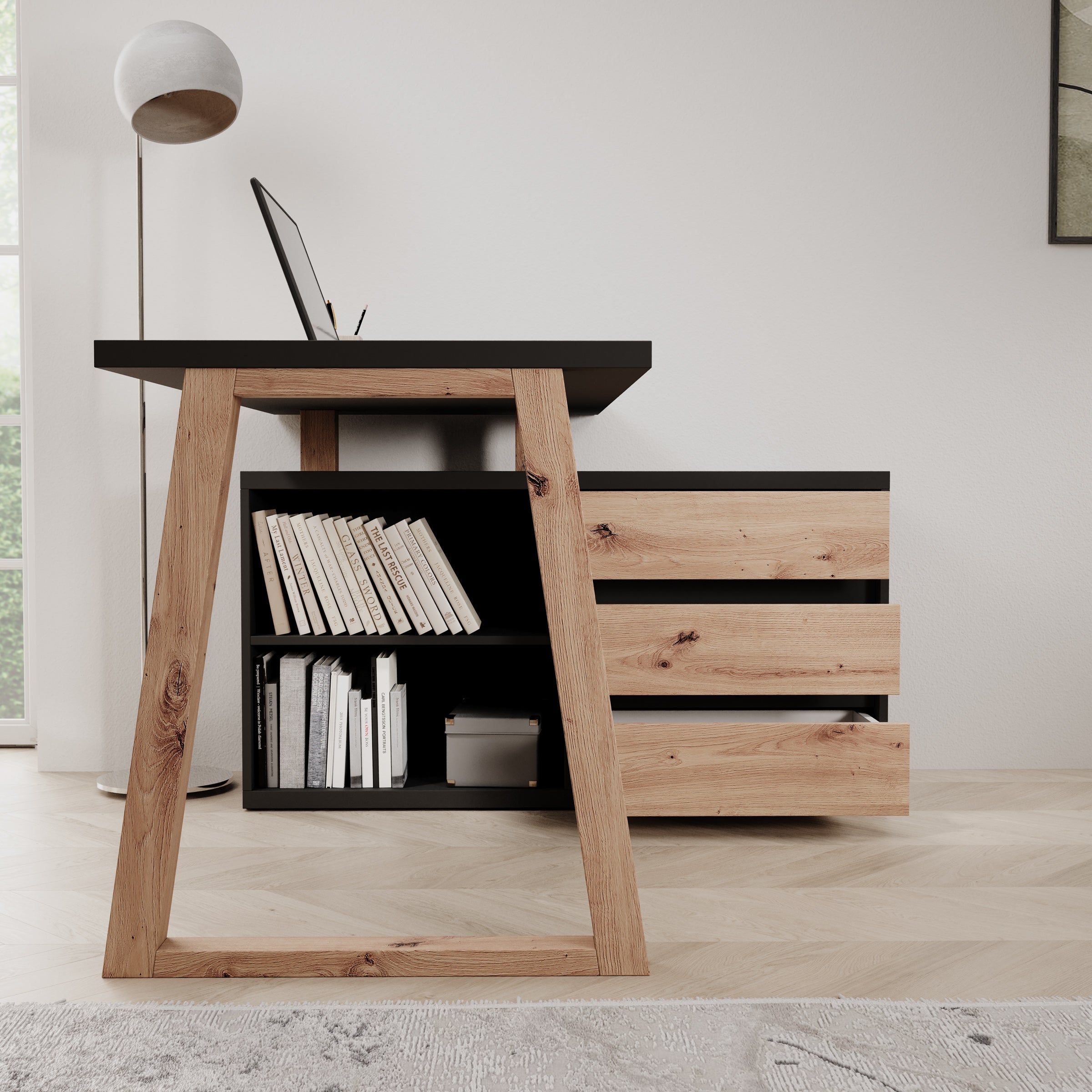 Ithaca 2 - Bureau - Zwart - 135x65x75 cm