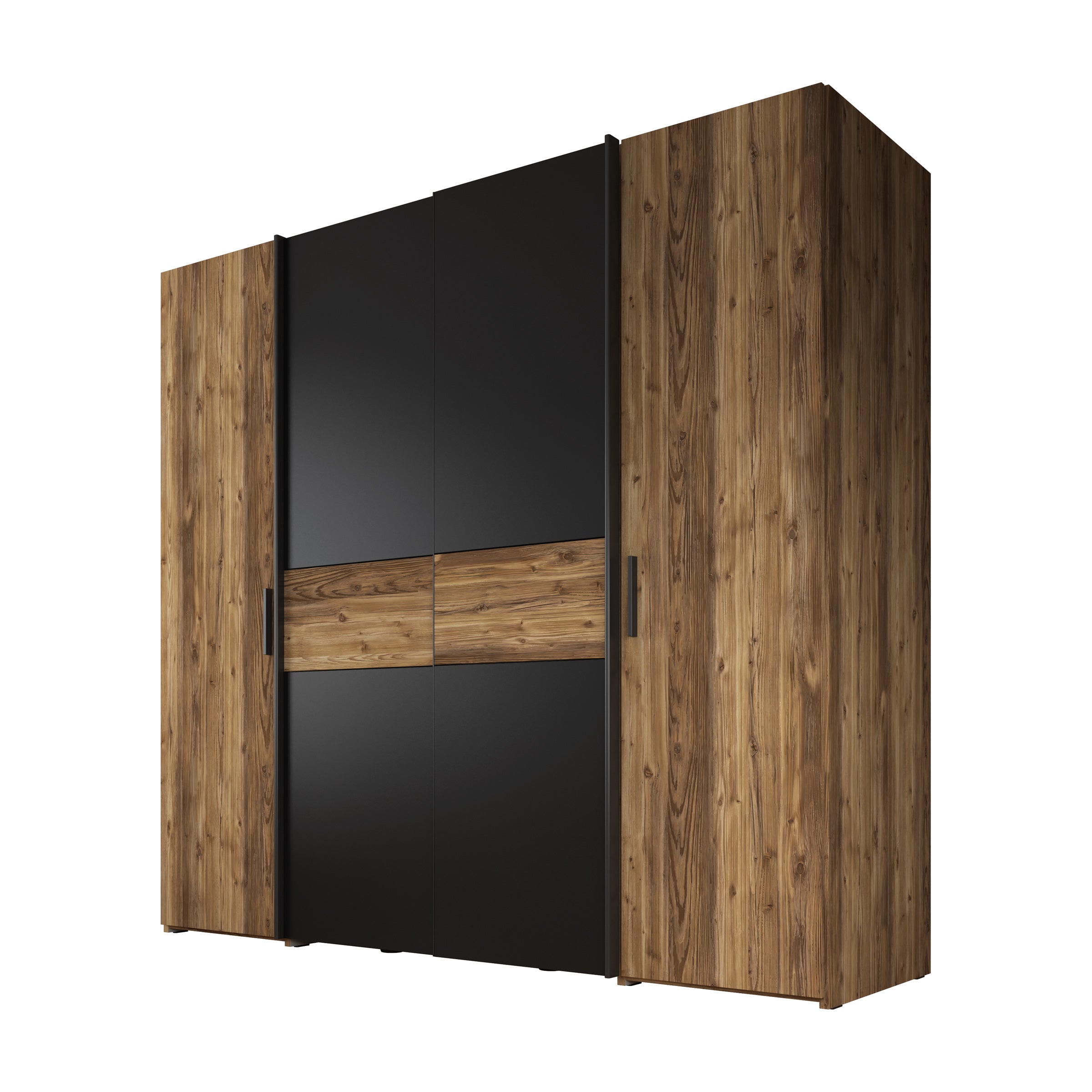 Jacob - Kledingkast - Zwart - Eiken - 209x61x195 cm