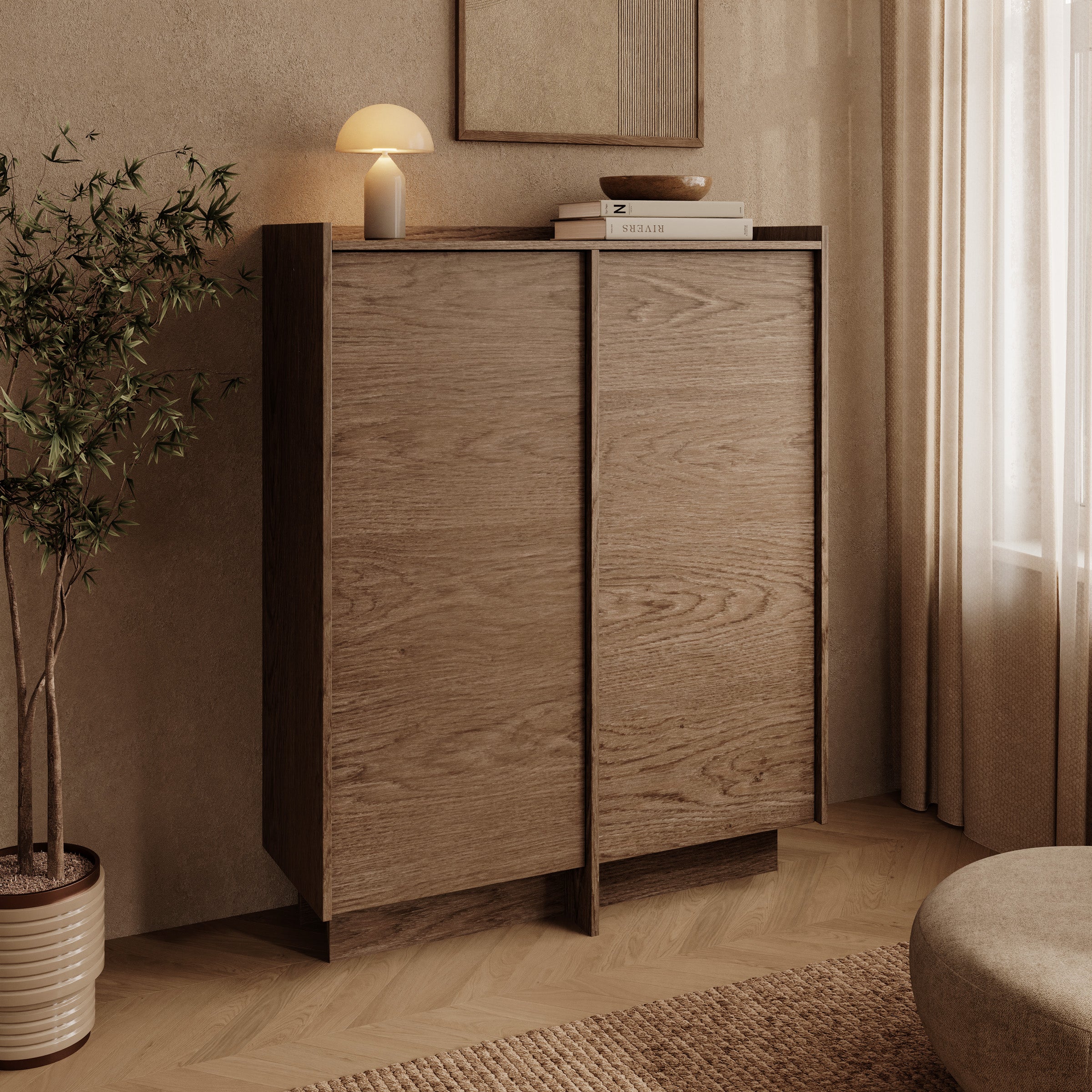 Jaxon - Dressoir - Donker eikenpatroon - 102x38x128 cm