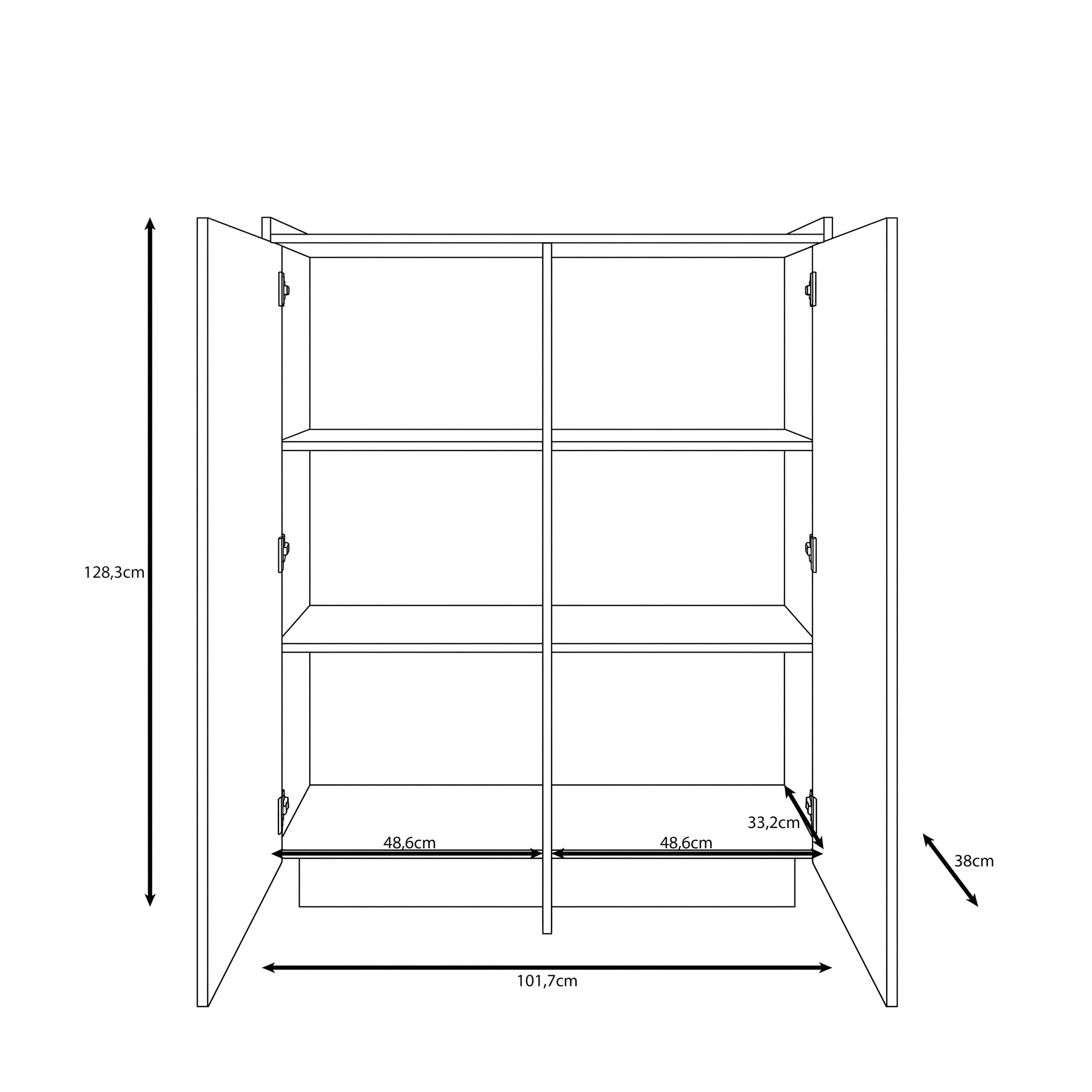 Jaxon - Dressoir - Donker eikenpatroon - 102x38x128 cm