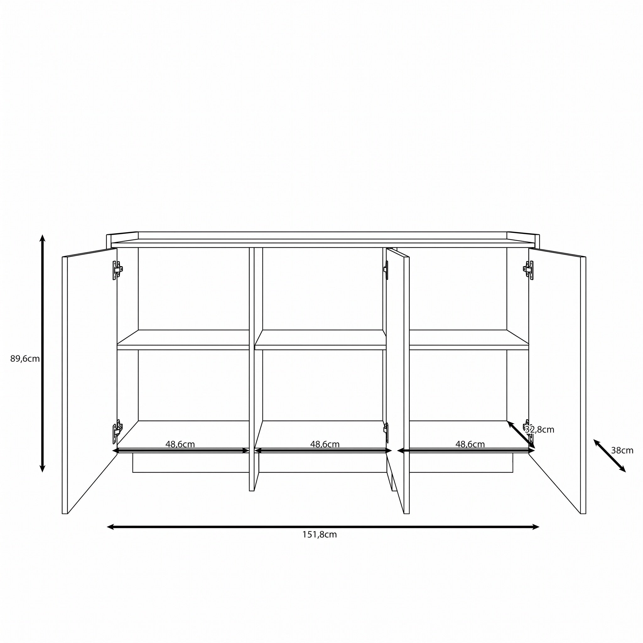 Jaxon - Dressoir - Donker eikenpatroon - 152x38x90 cm