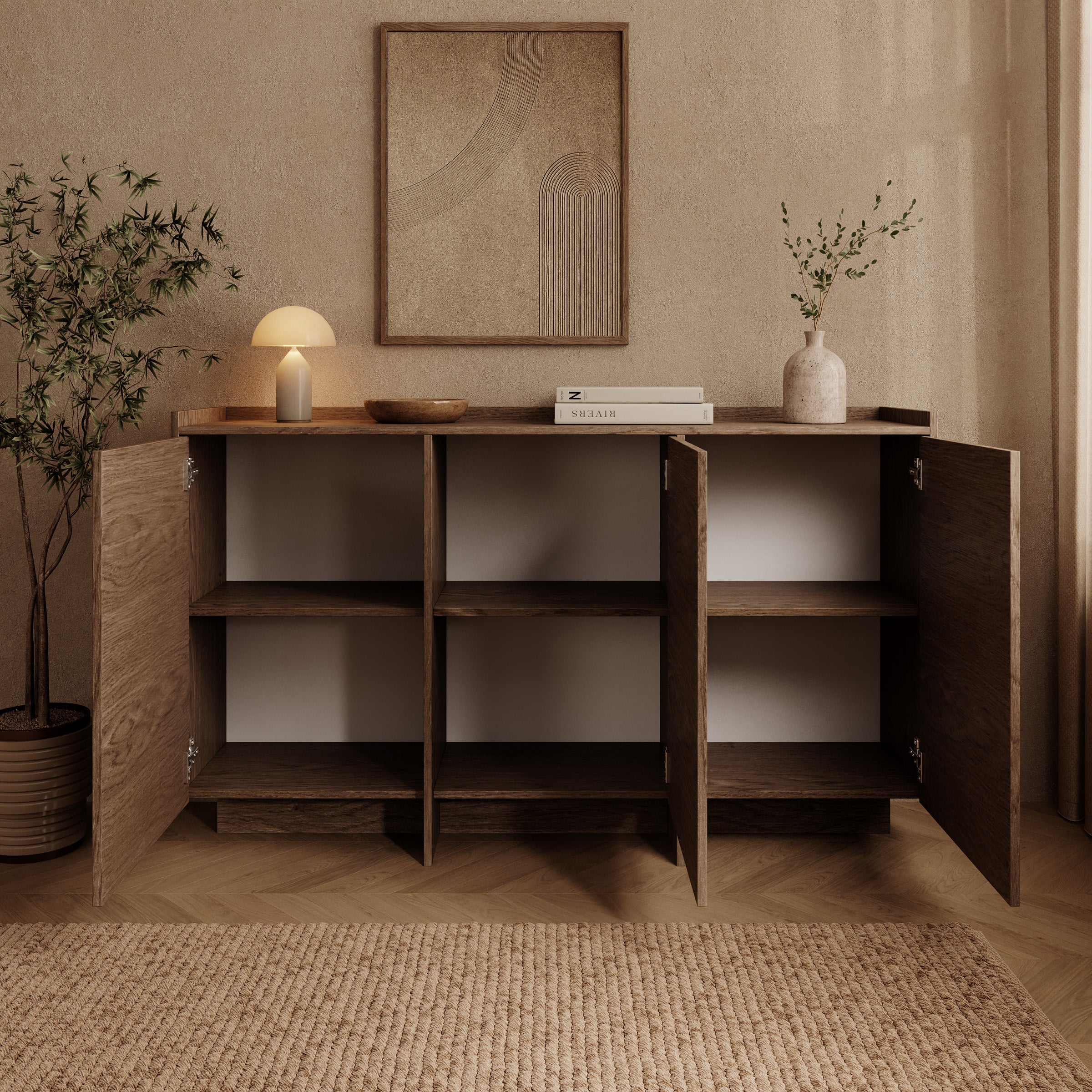 Jaxon - Dressoir - Donker eikenpatroon - 152x38x90 cm