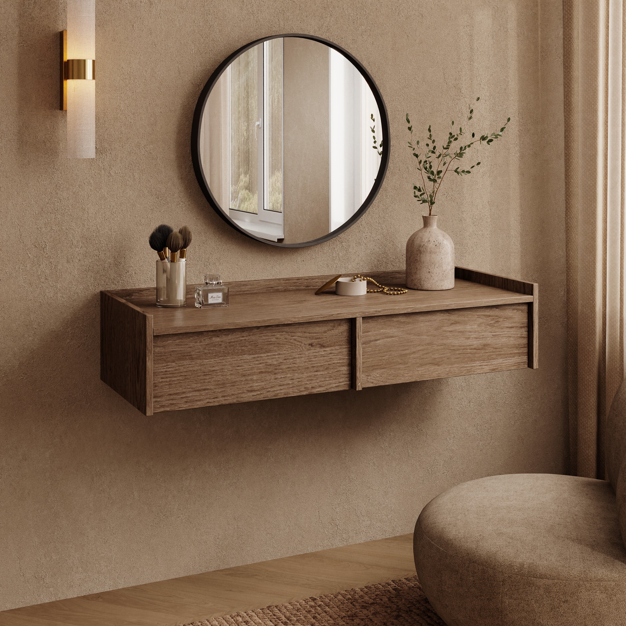 Jaxon - Kaptafel - Donker eikenpatroon - 105x34x22 cm