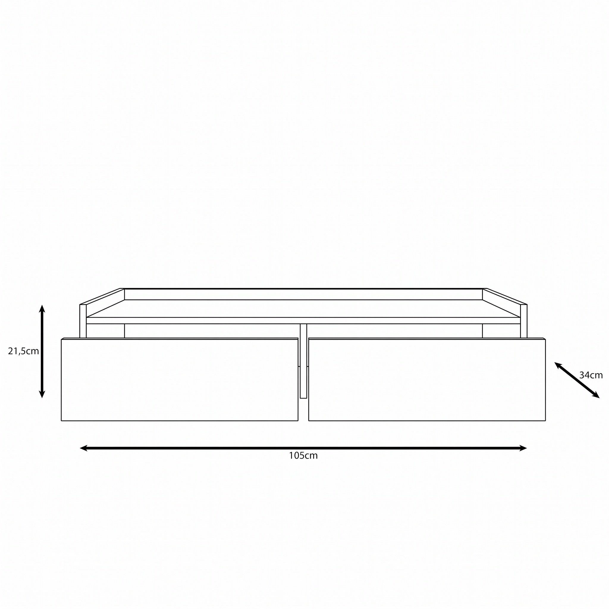 Jaxon - Kaptafel - Donker eikenpatroon - 105x34x22 cm