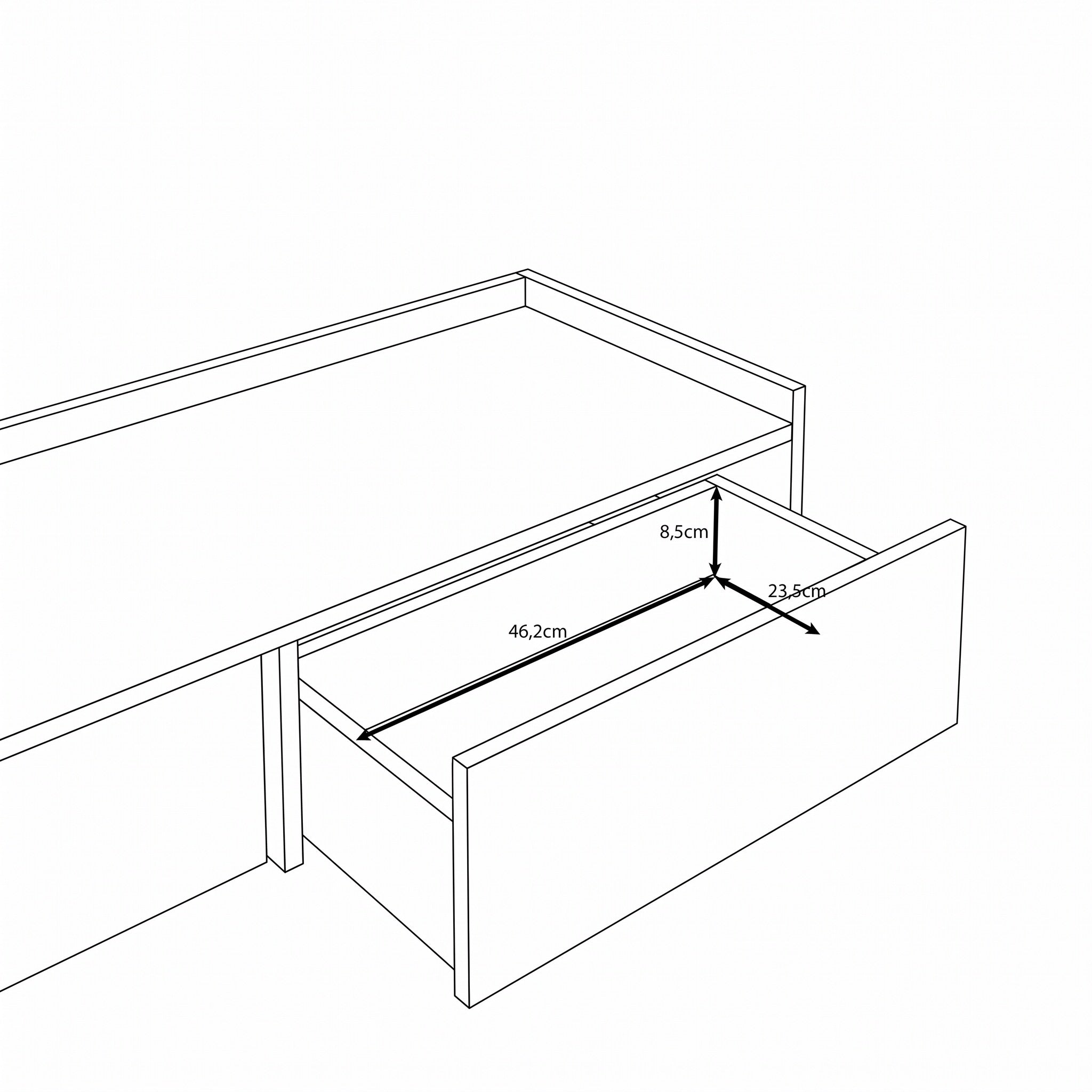 Jaxon - Kaptafel - Donker eikenpatroon - 105x34x22 cm