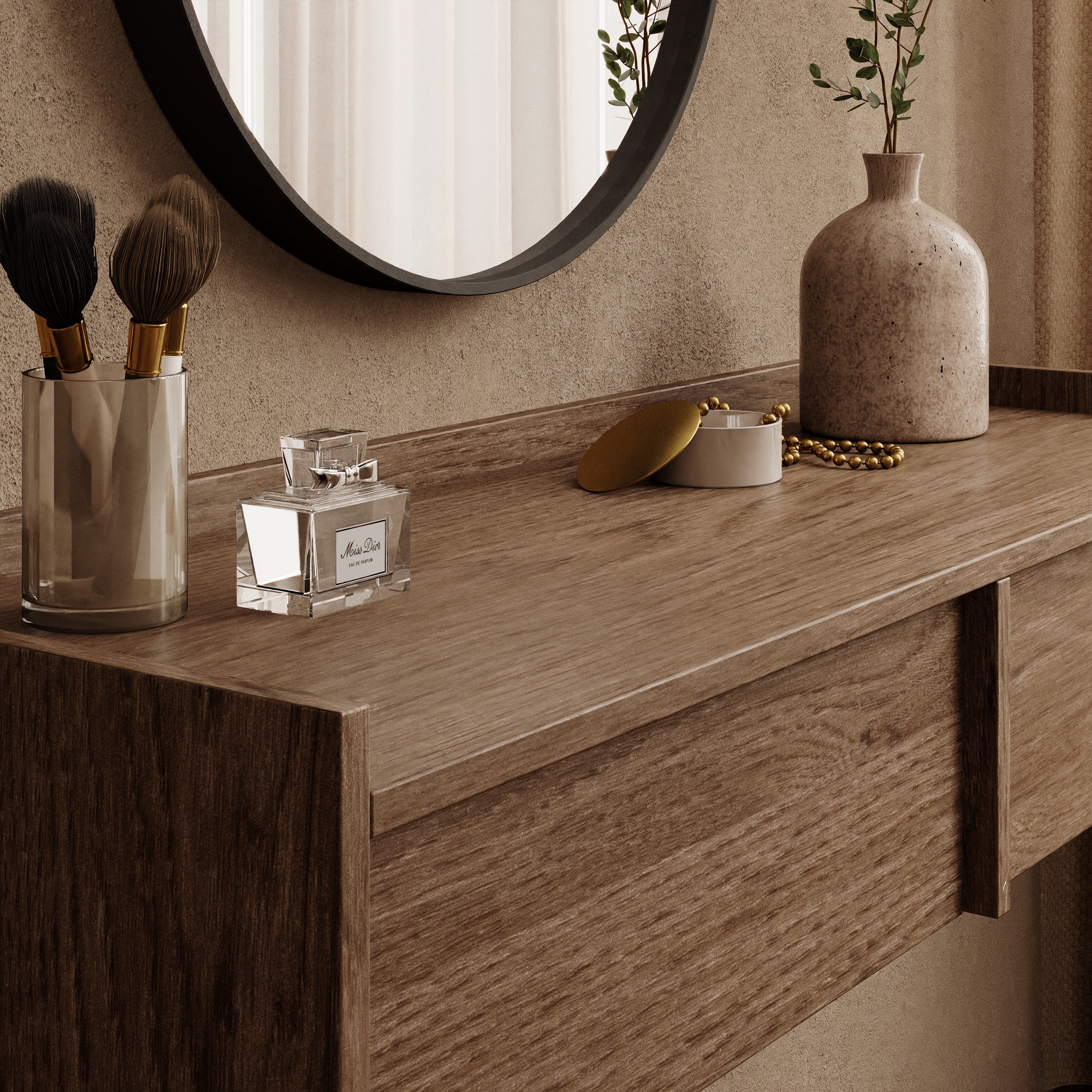 Jaxon - Kaptafel - Donker eikenpatroon - 105x34x22 cm