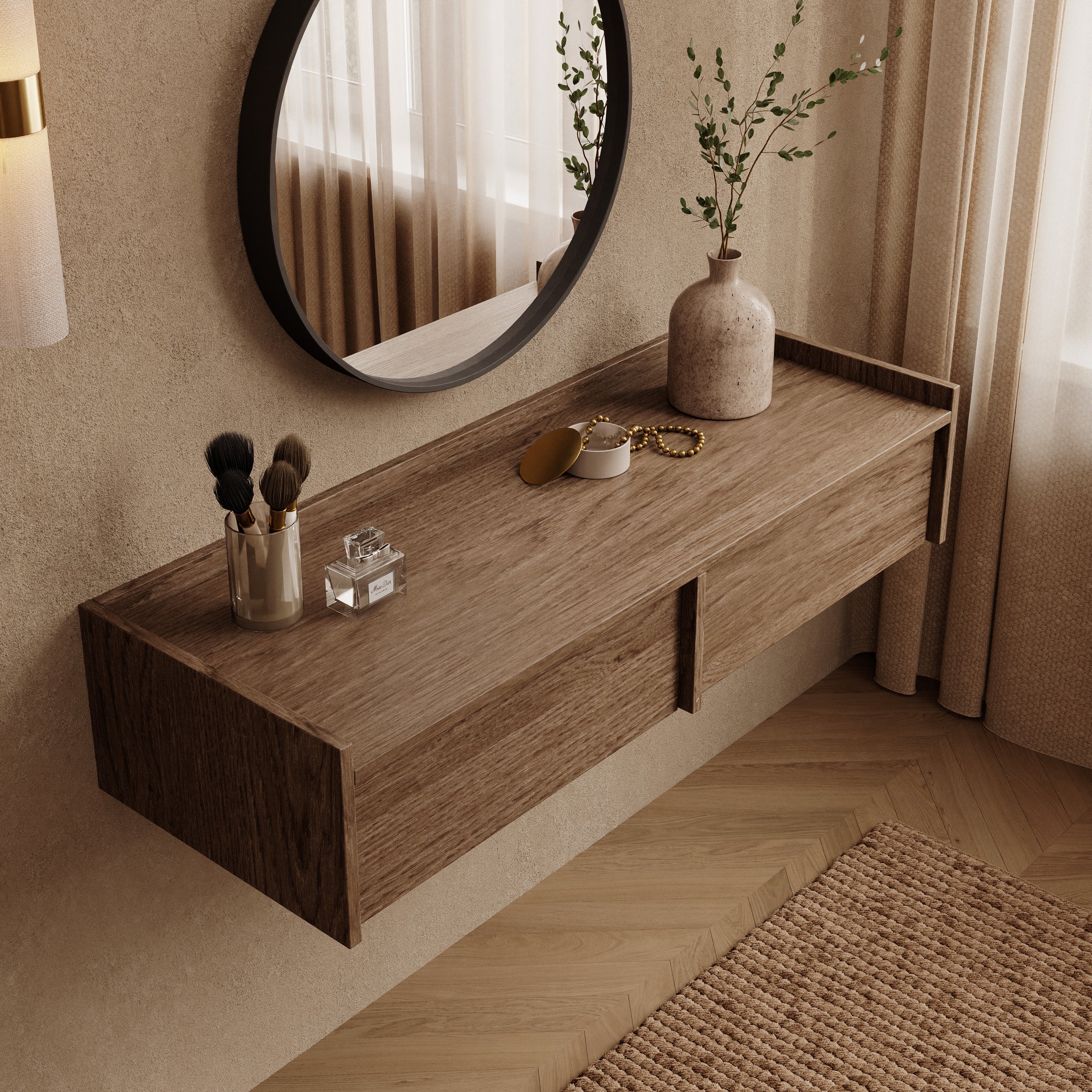 Jaxon - Kaptafel - Donker eikenpatroon - 105x34x22 cm