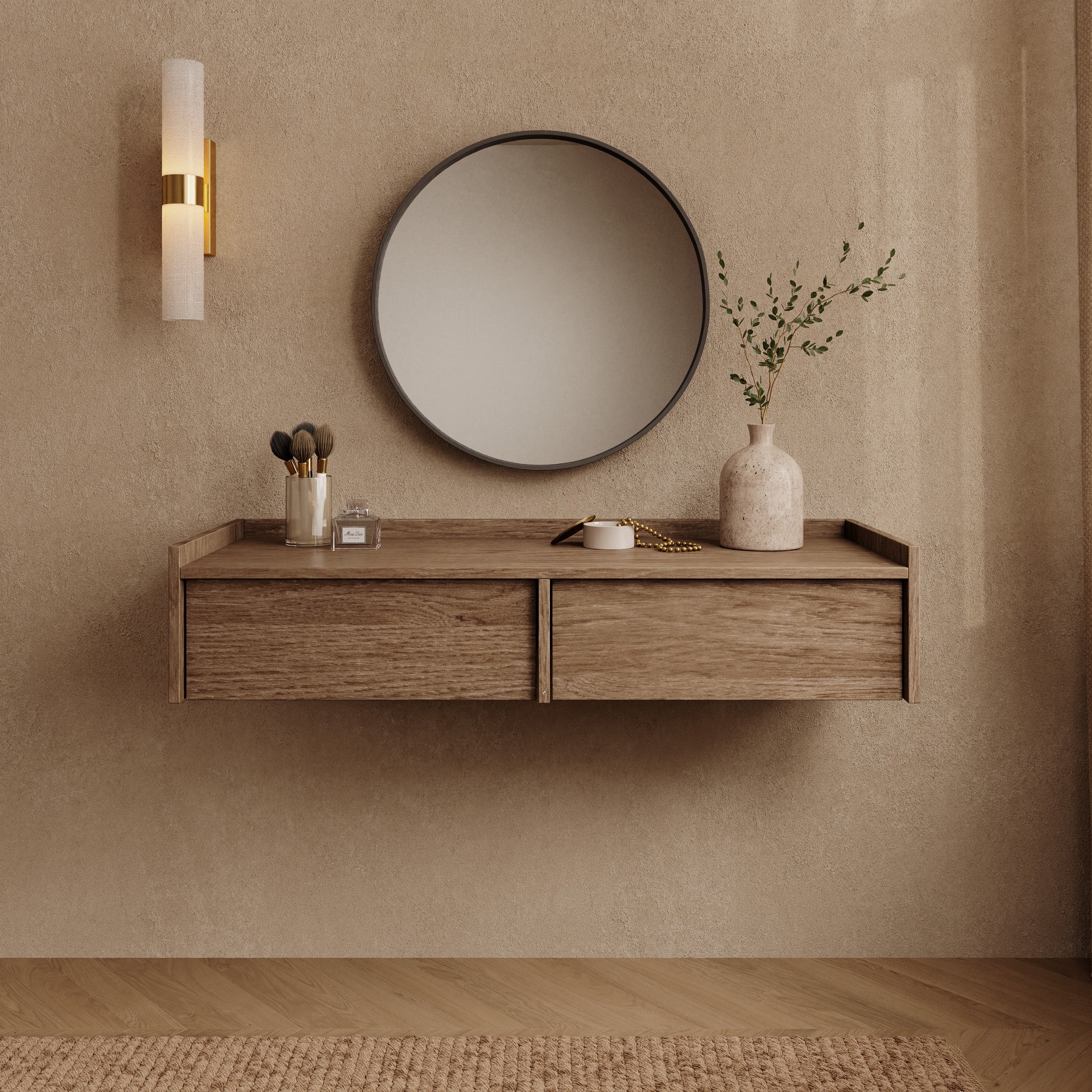 Jaxon - Kaptafel - Donker eikenpatroon - 105x34x22 cm