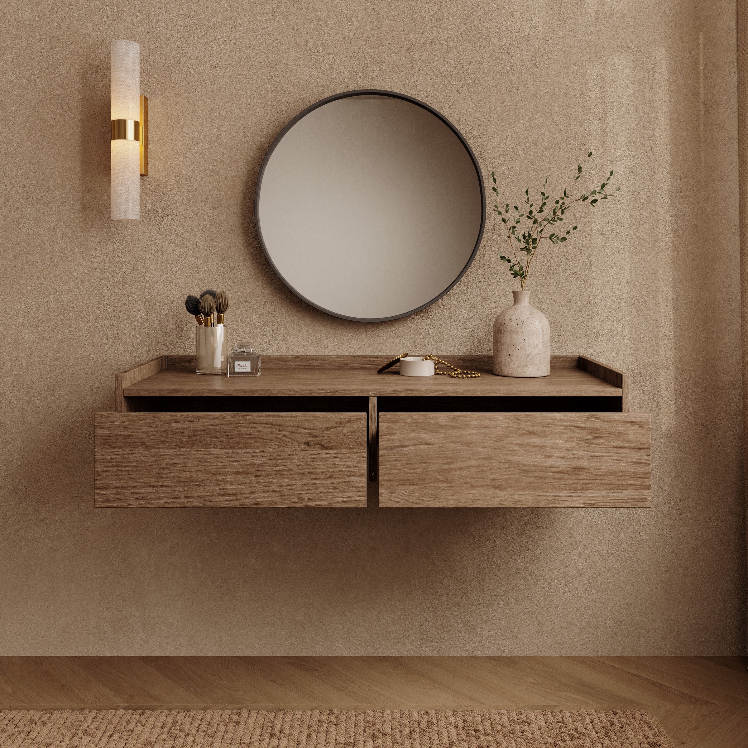 Jaxon - Kaptafel - Donker eikenpatroon - 105x34x22 cm