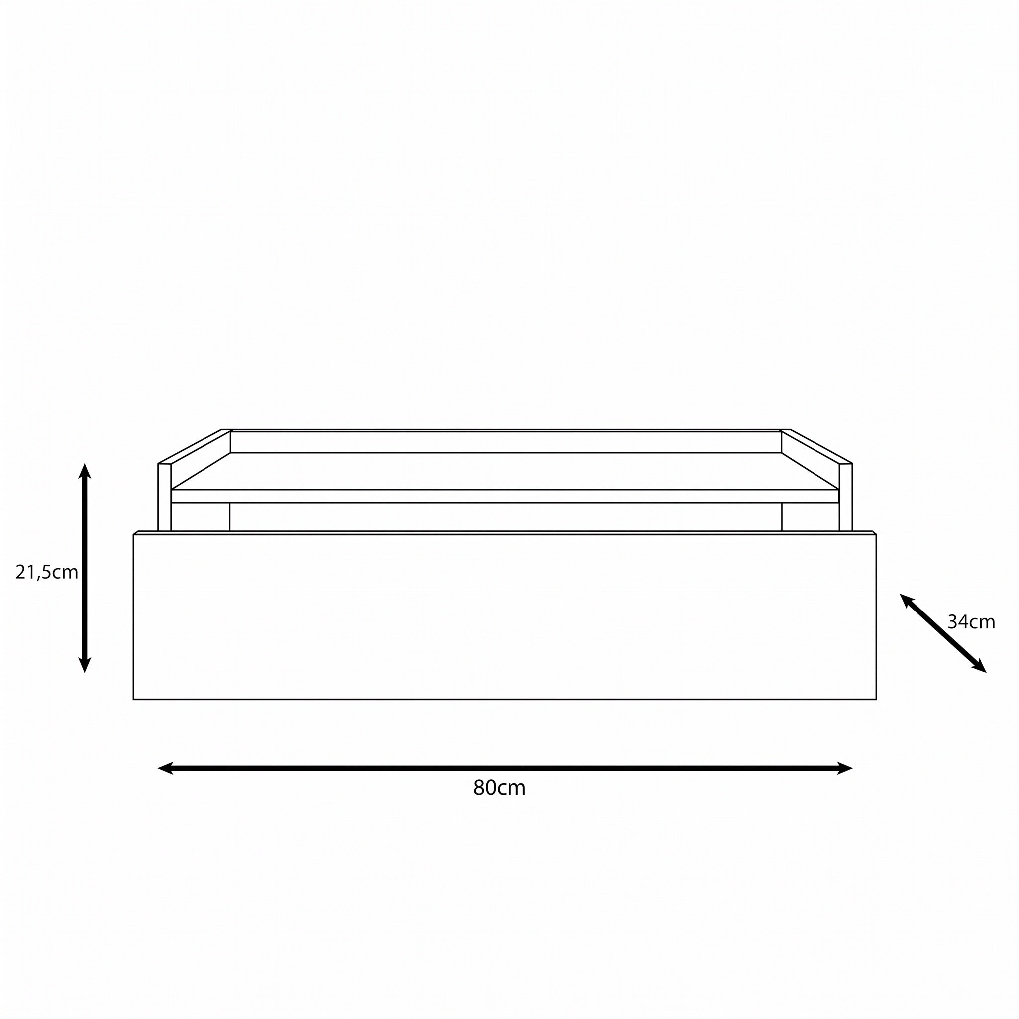 Jaxon - Kaptafel - Donker eikenpatroon - 80x34x22 cm