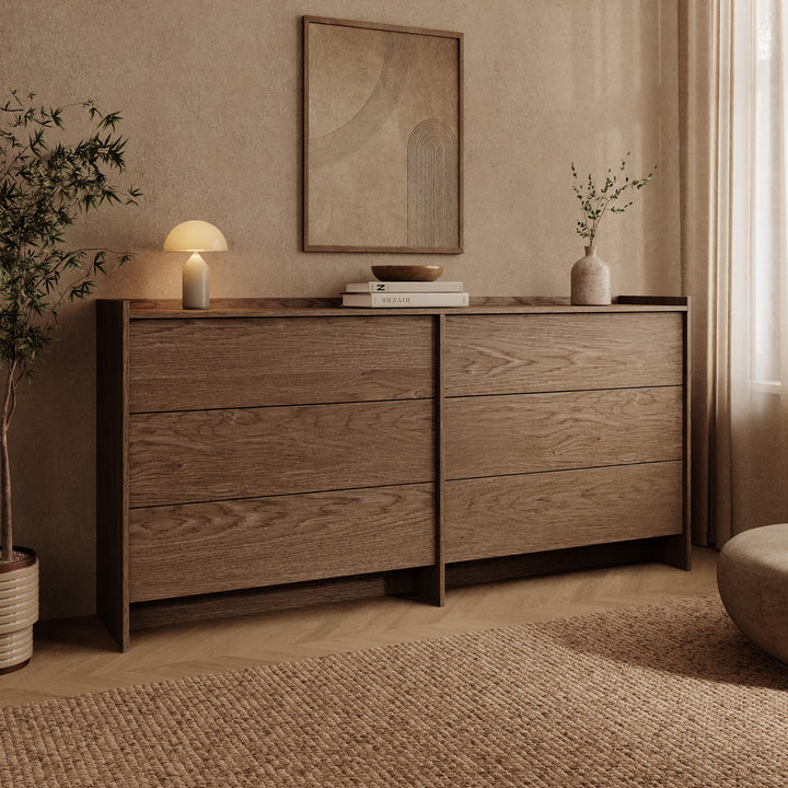 Jaxon - Ladekast - Donker eikenpatroon - 184x38x90 cm